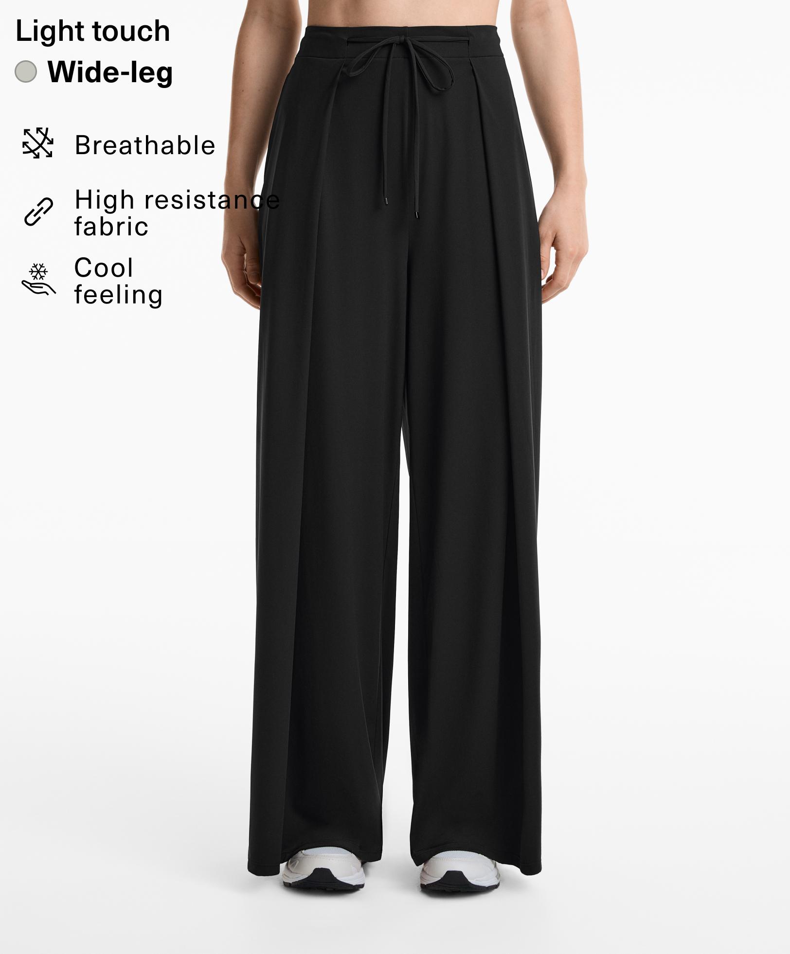 Wijde broek met plooien Light Touch