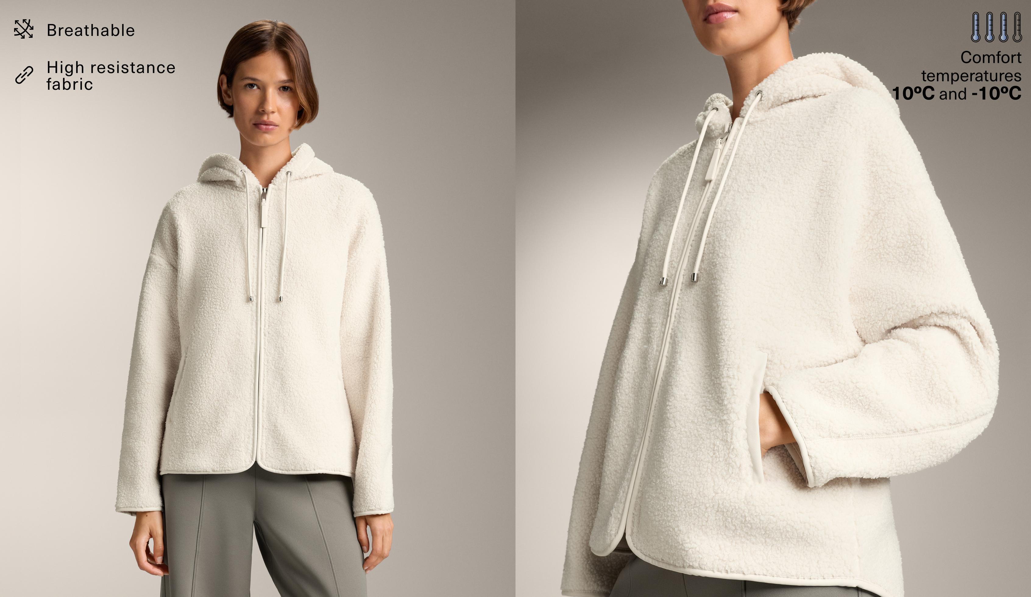 Faux-shearling hooded jacket