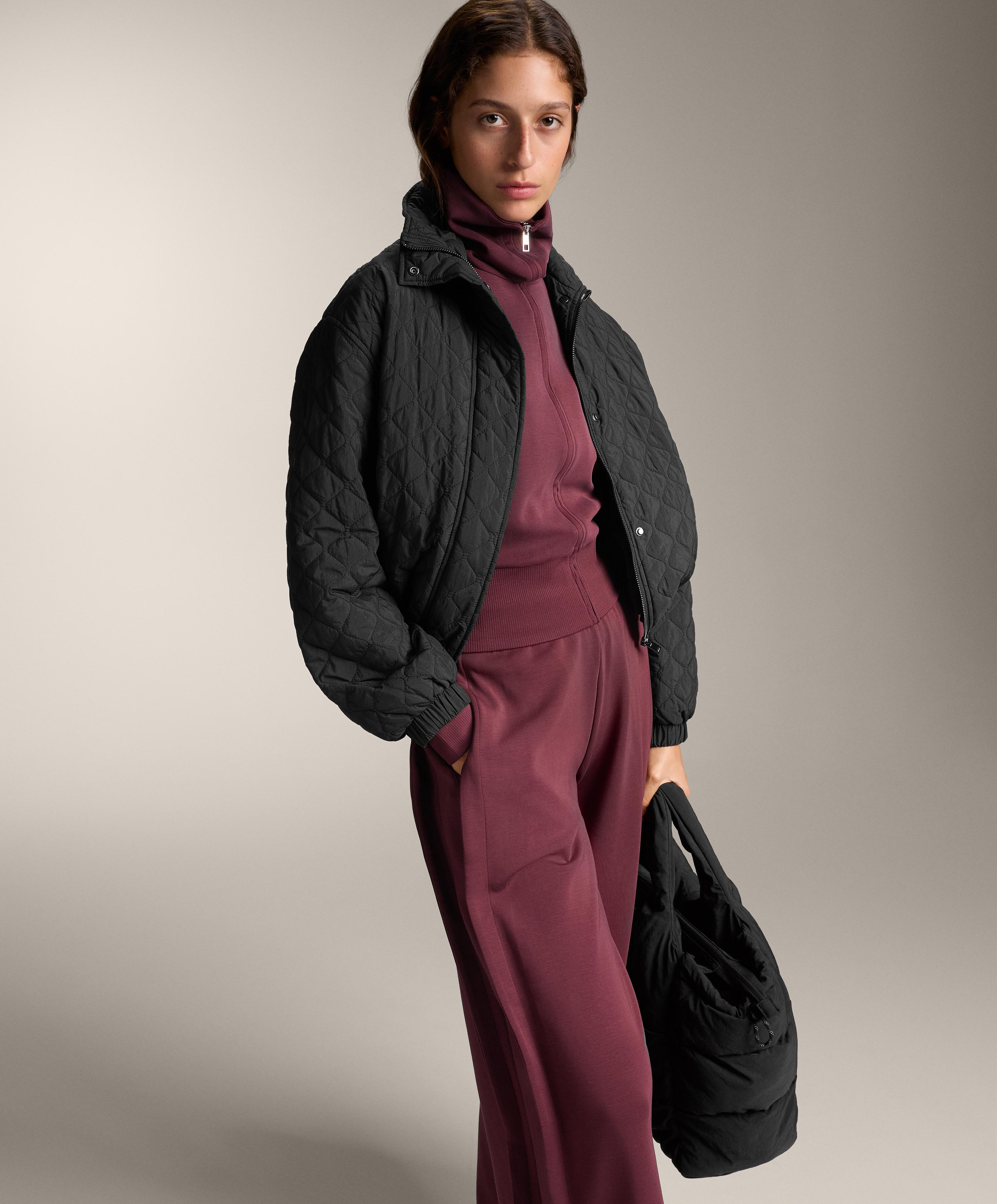 Cocoon trousers with modal side pleat — MAROON