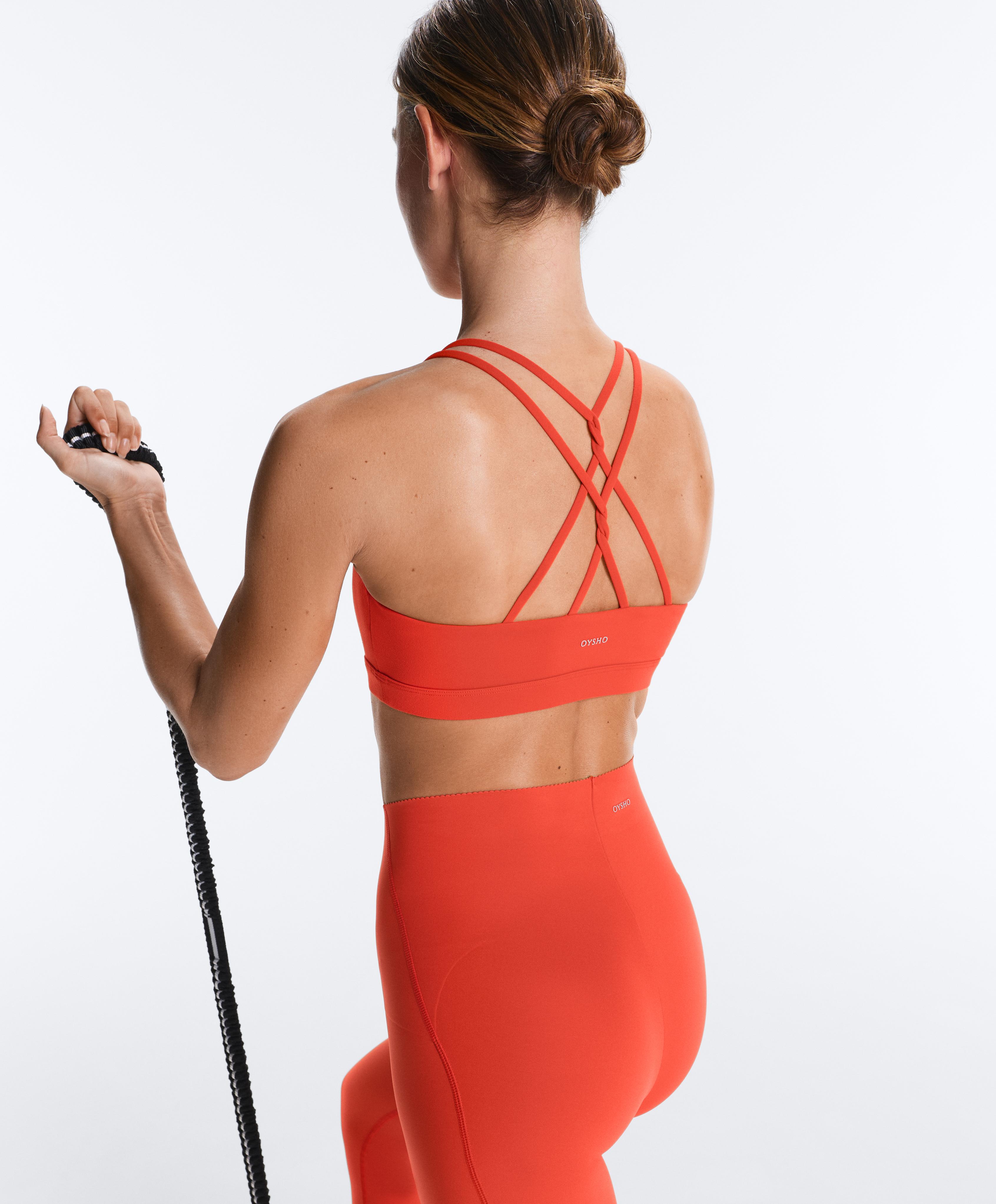Comfortlux low-support crossover strap sports bra — BRIGHT ORANGE