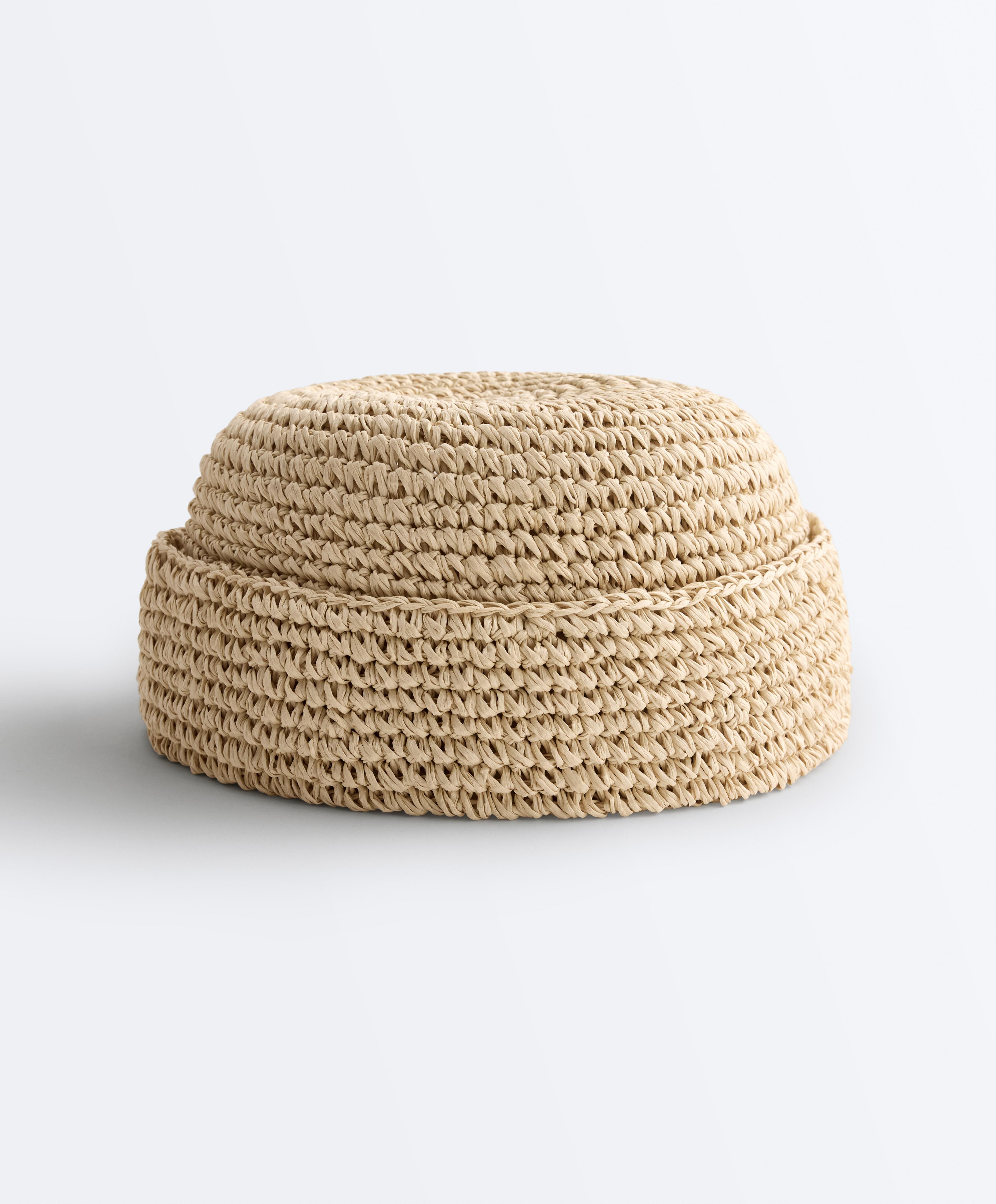 Raffia-effect sailor hat — NATURAL