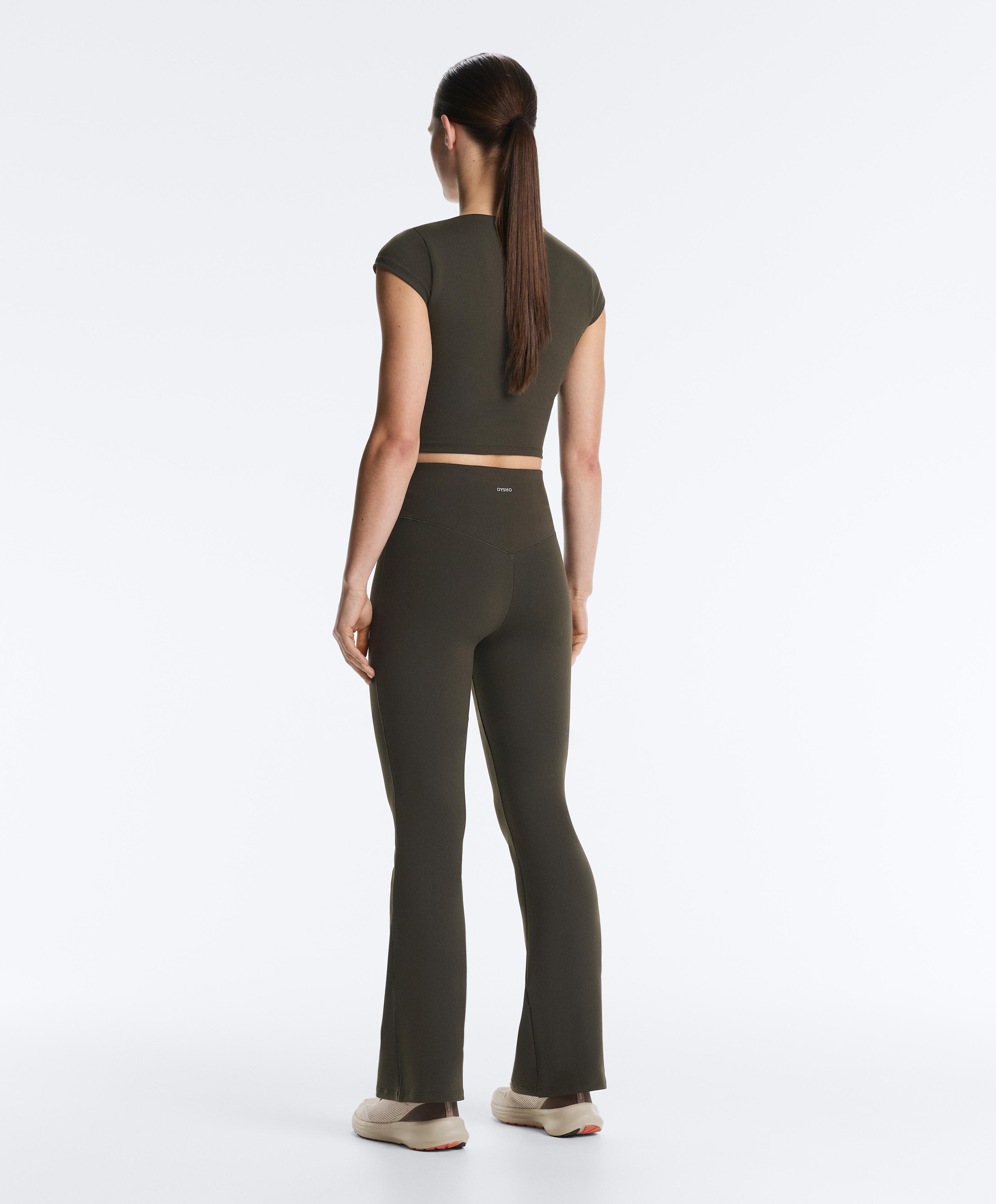 Evermove high rise flare trousers — BROWN