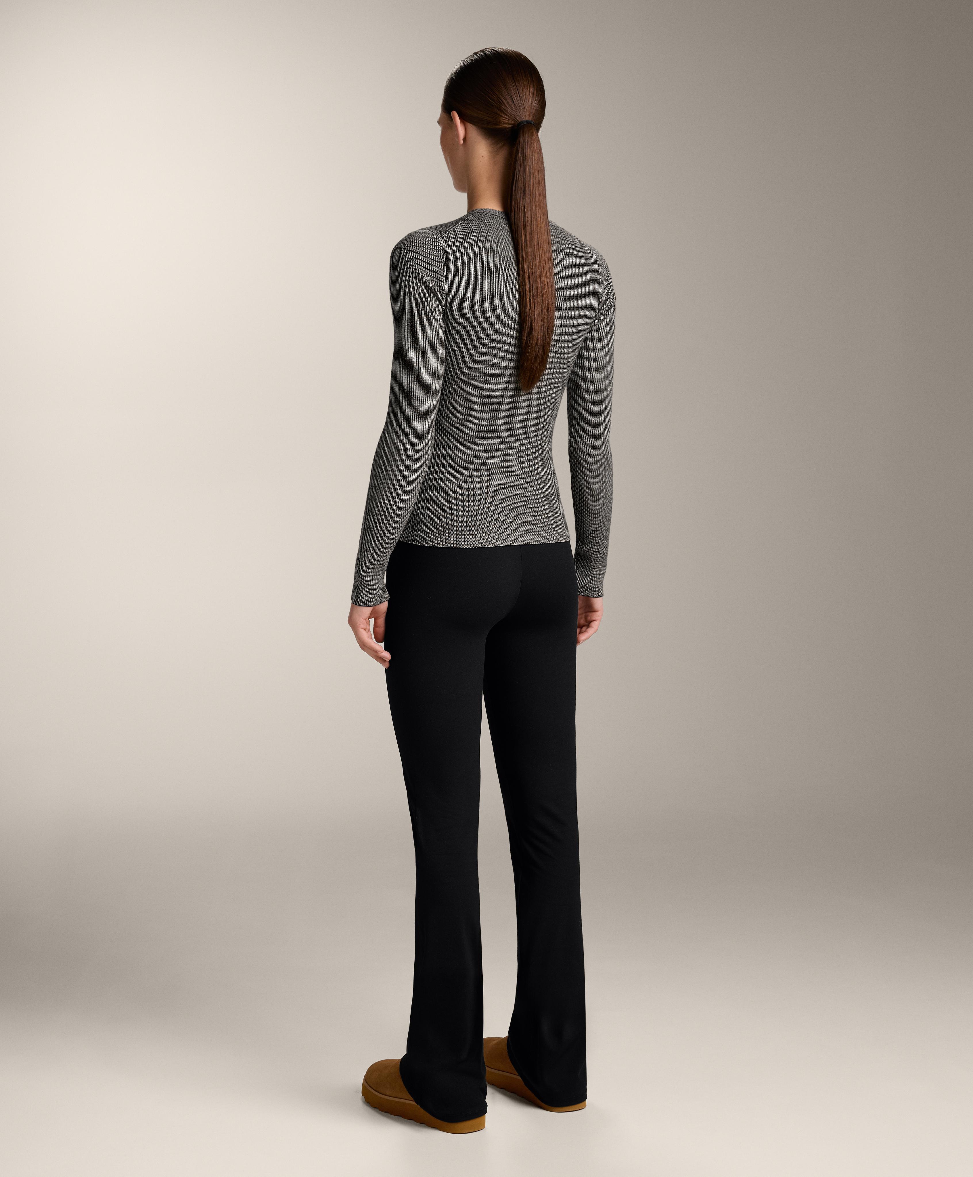 Textured knit base layer T-shirt — BLACK