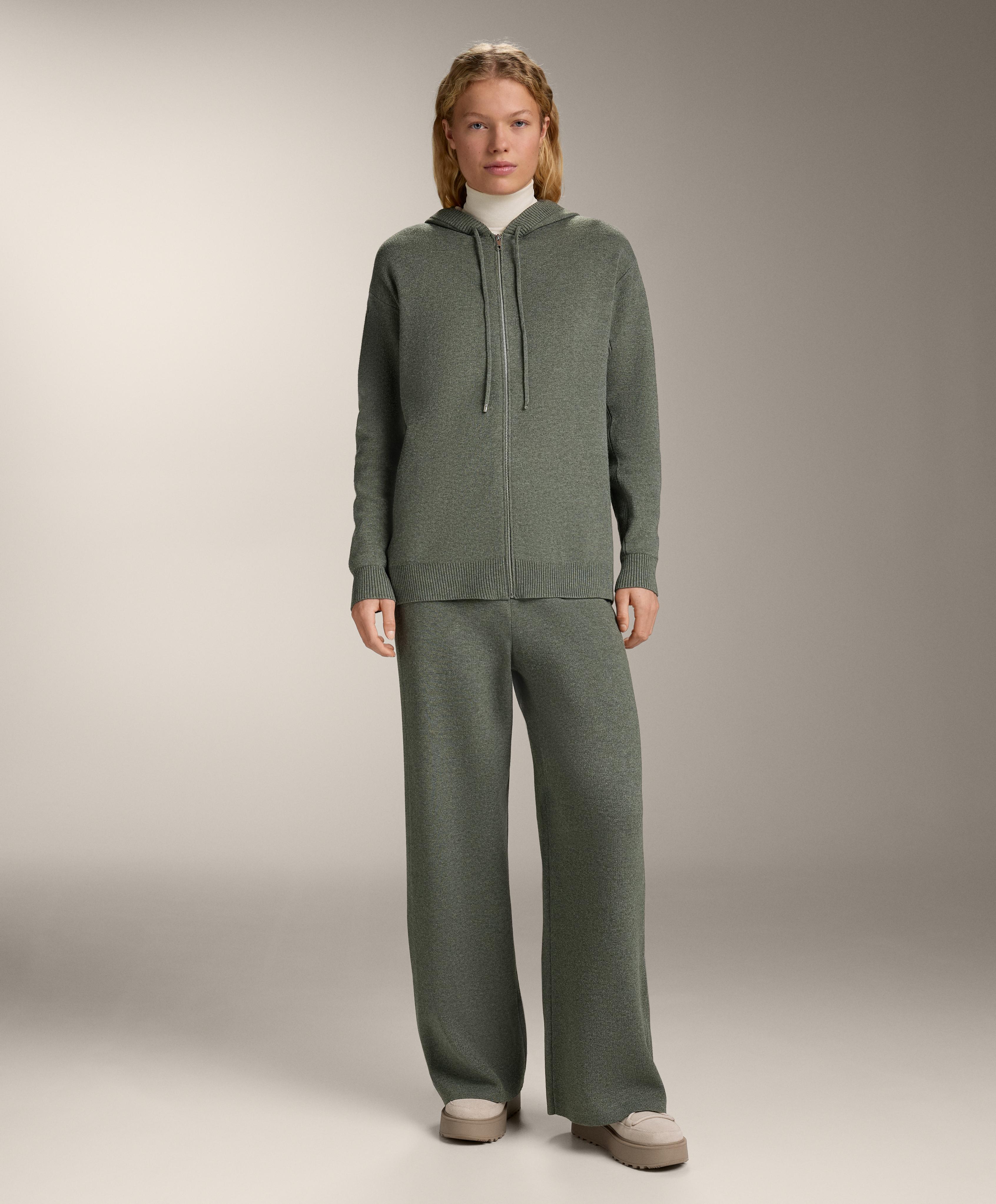 Long knit hooded jacket - Sale