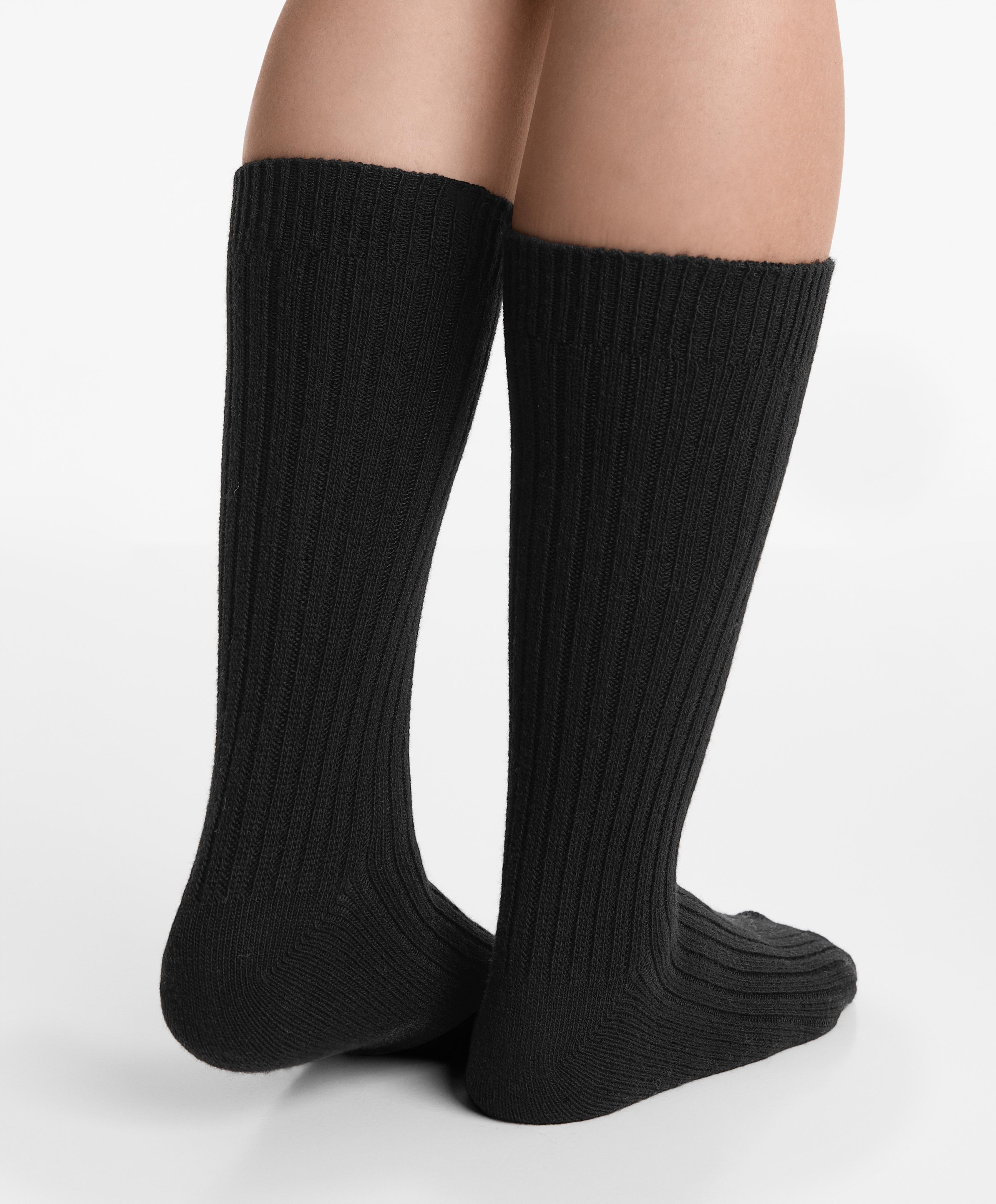 Classic socks 15% cashmere 10% wool — BLACK