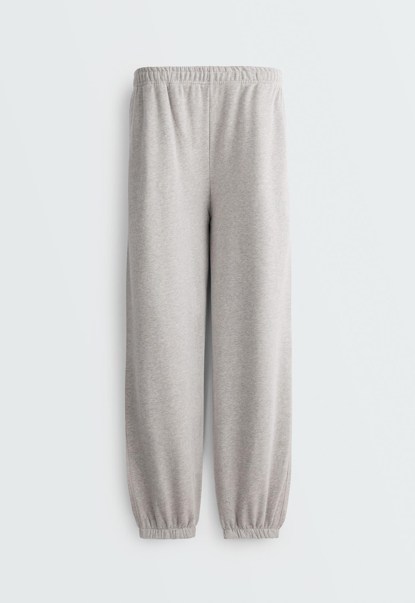 Marl fleece joggers — MID-GREY MELANGE