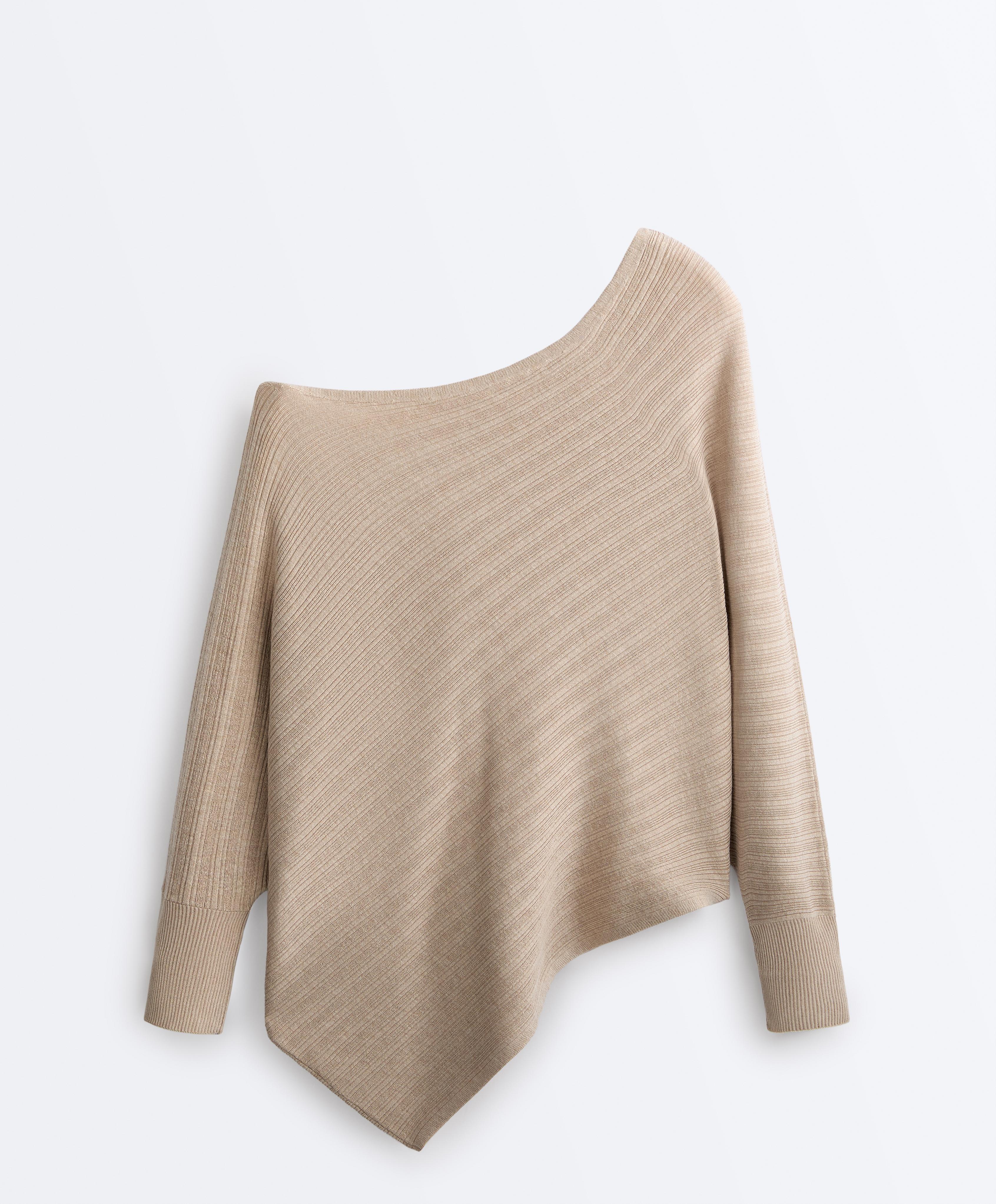 Knit rib cape jumper — SANDY