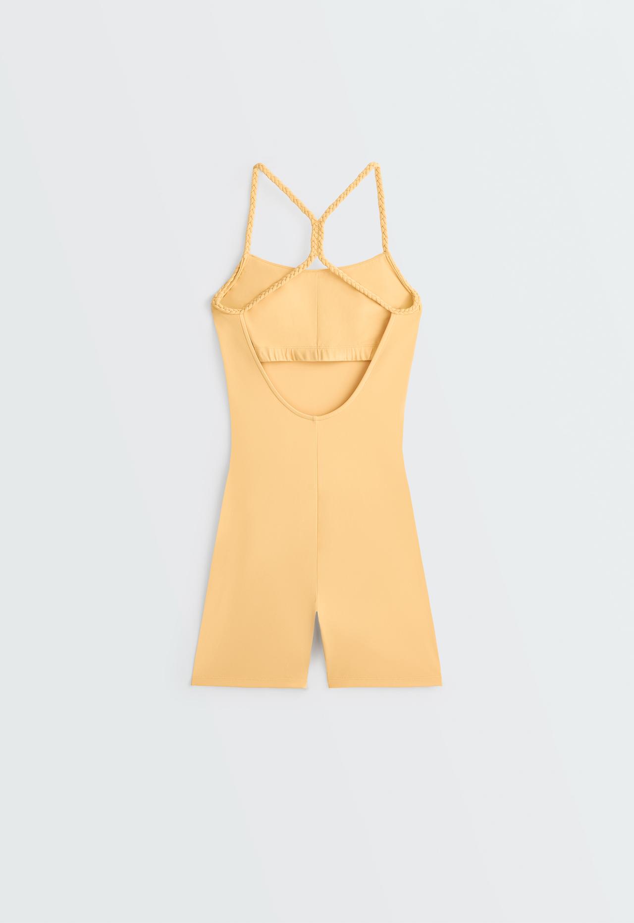 Comfortlux braided short jumpsuit — BURNT YELLOW
