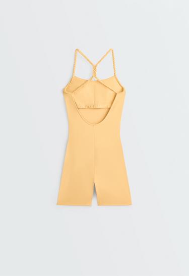 Comfortlux braided short jumpsuit — BURNT YELLOW 10