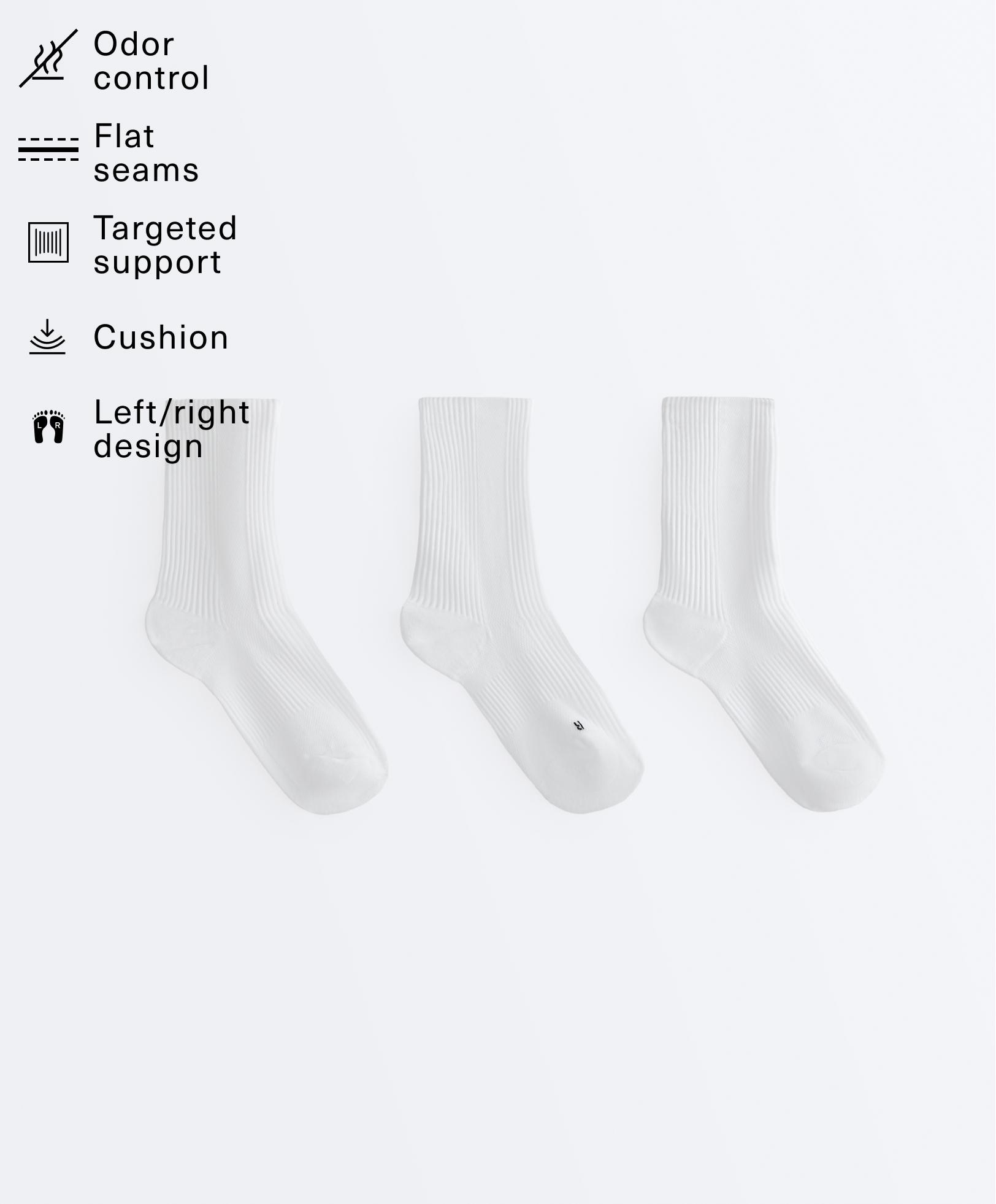 3 pairs of classic polyamide blend sports socks 3 pairs of classic polyamide blend sports socks
