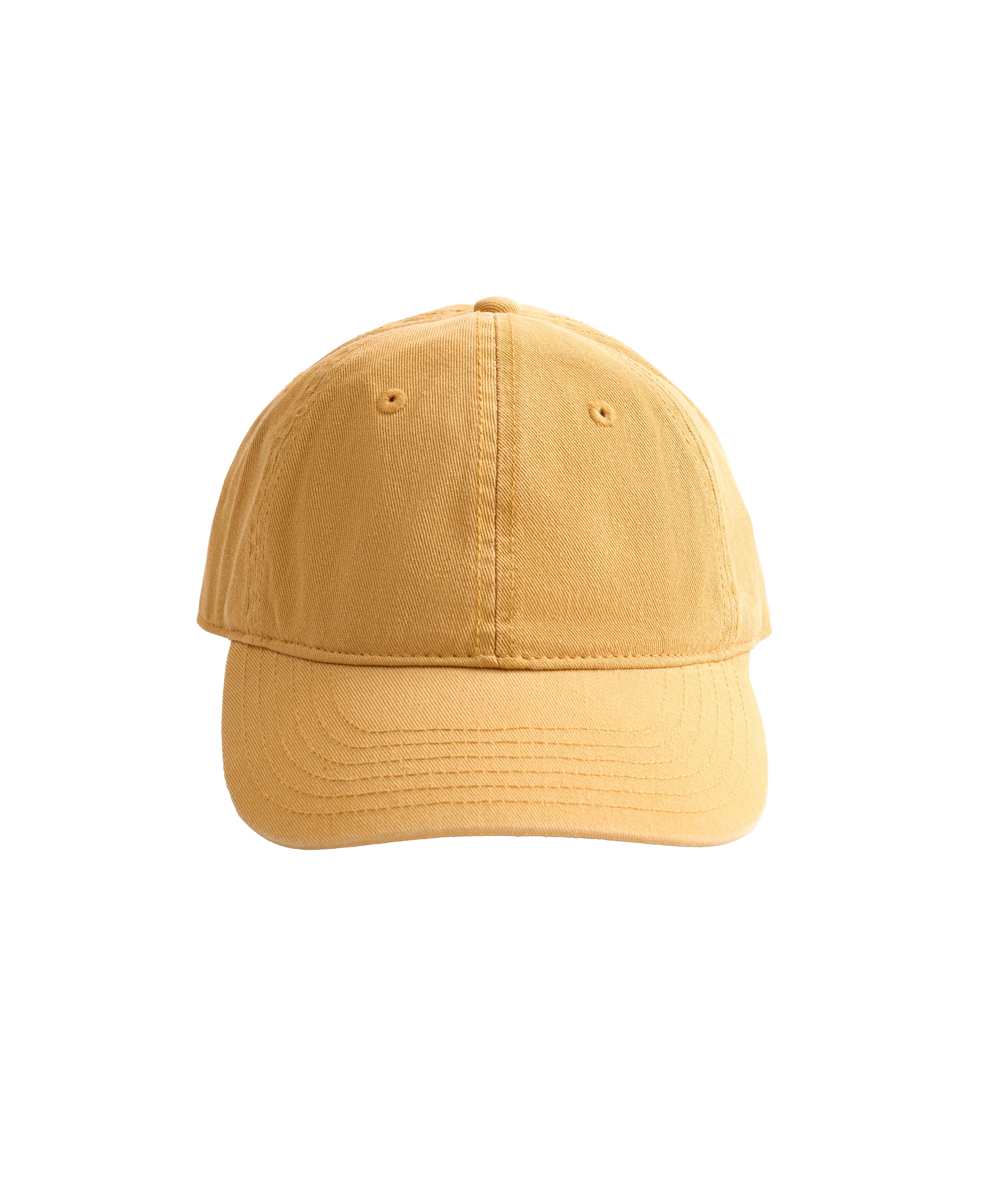 Washed-effect 100% cotton cap — MUSTARD