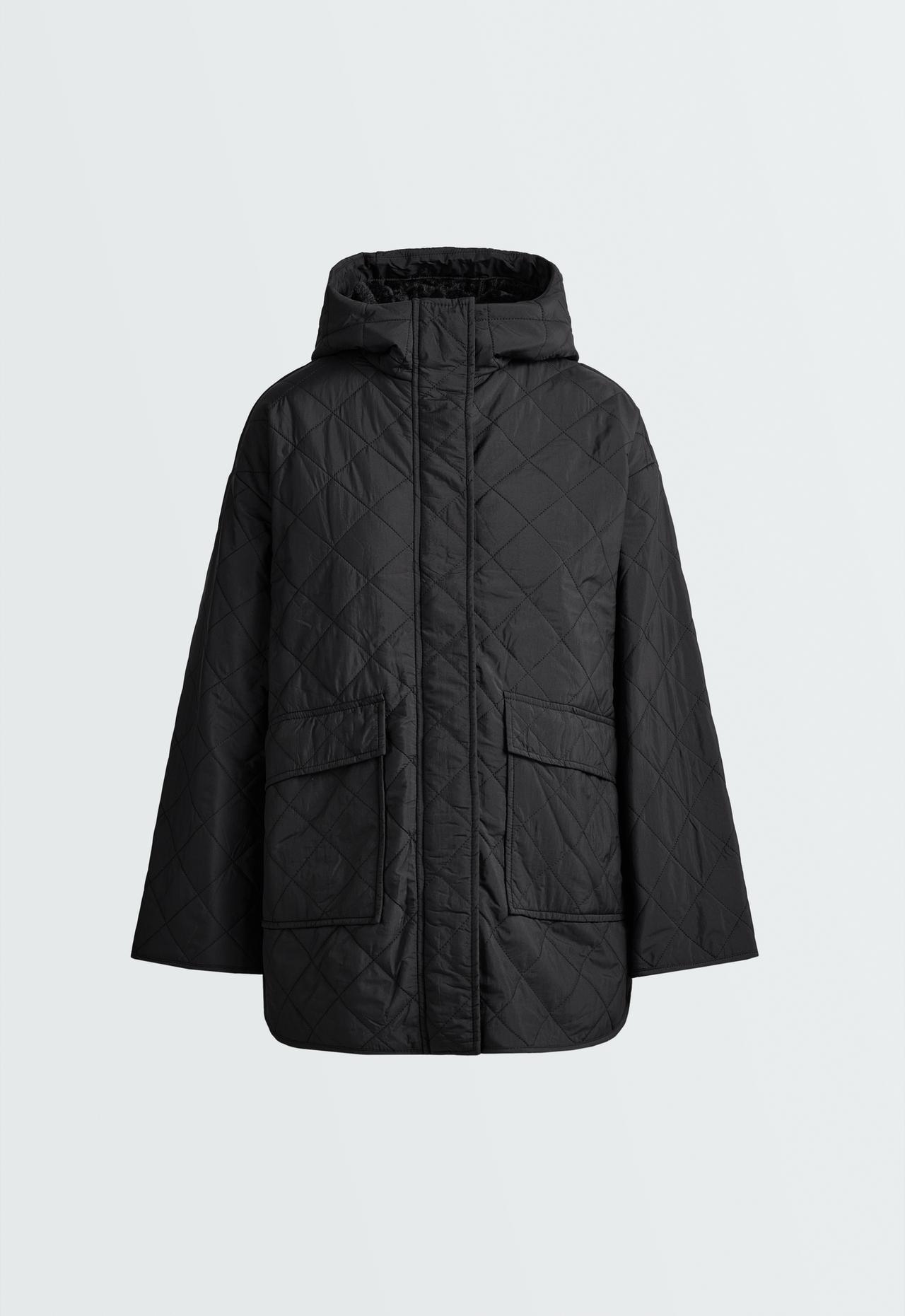 Fellex® aerogel padded jacket with faux-fur-effect lining — BLACK