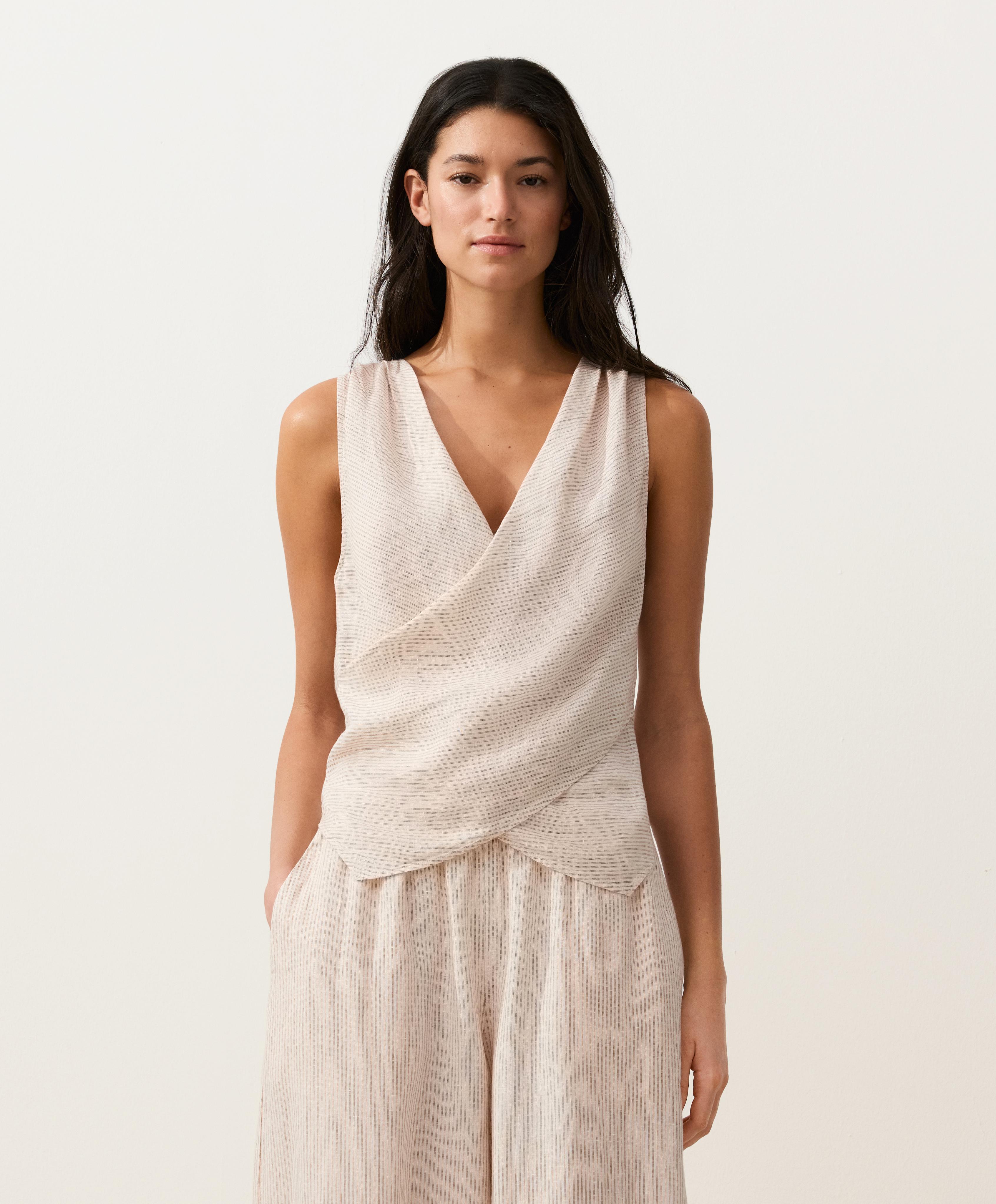 Top cruzado 100% lino