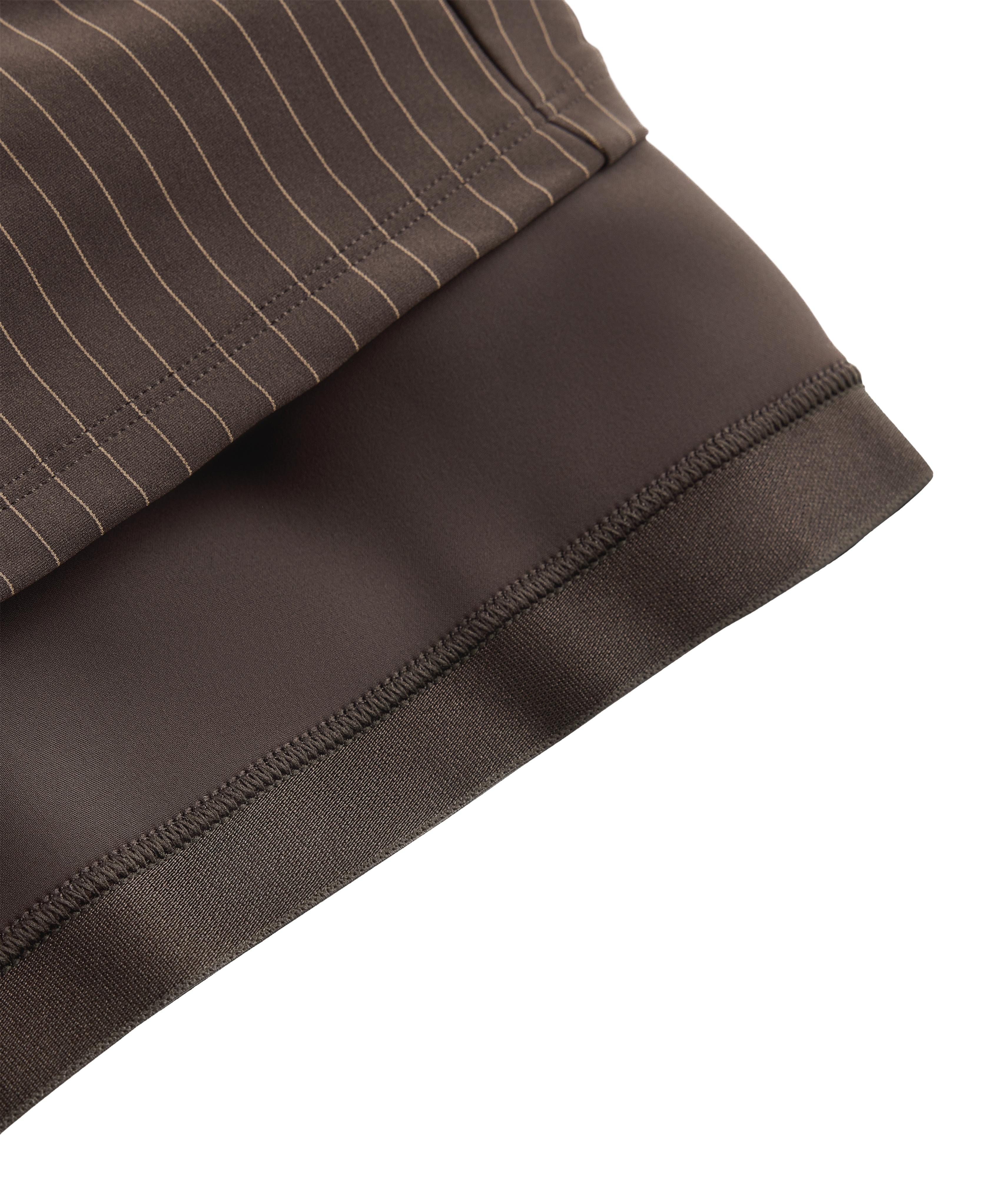 Compressive short-sleeved pinstripe tank top — BROWN