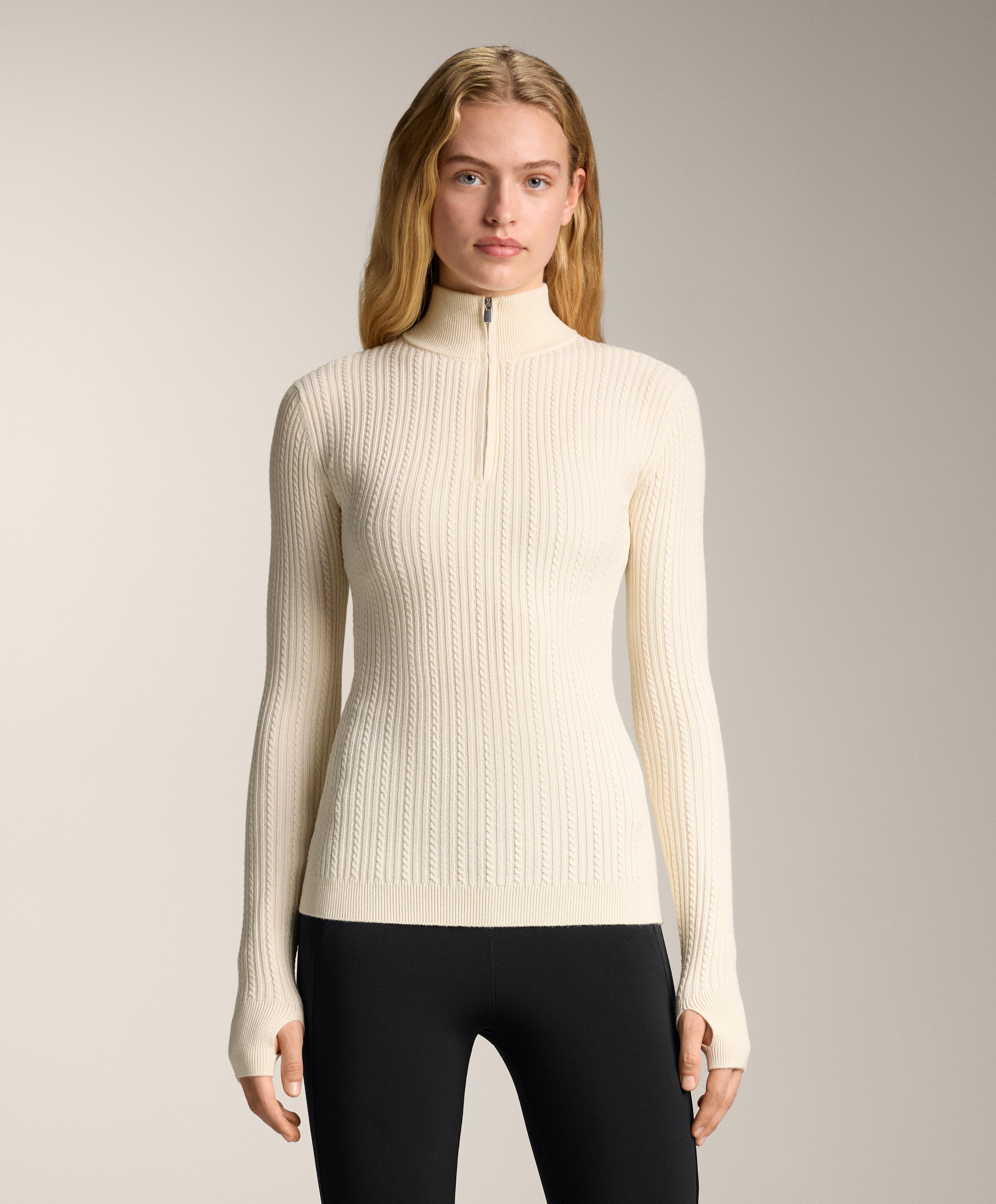 Cable knit base layer T-shirt with half zip Cable knit base layer T-shirt with half zip