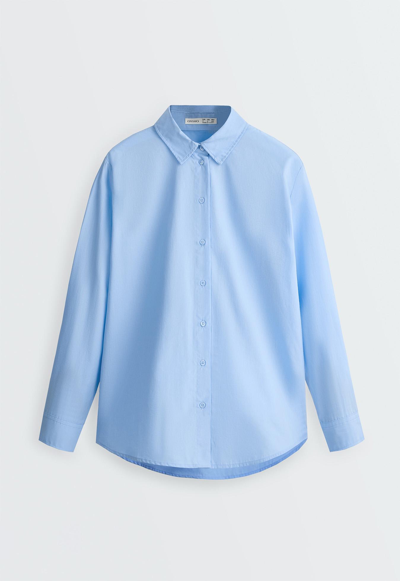 100% cotton long-sleeved shirt — SKY BLUE