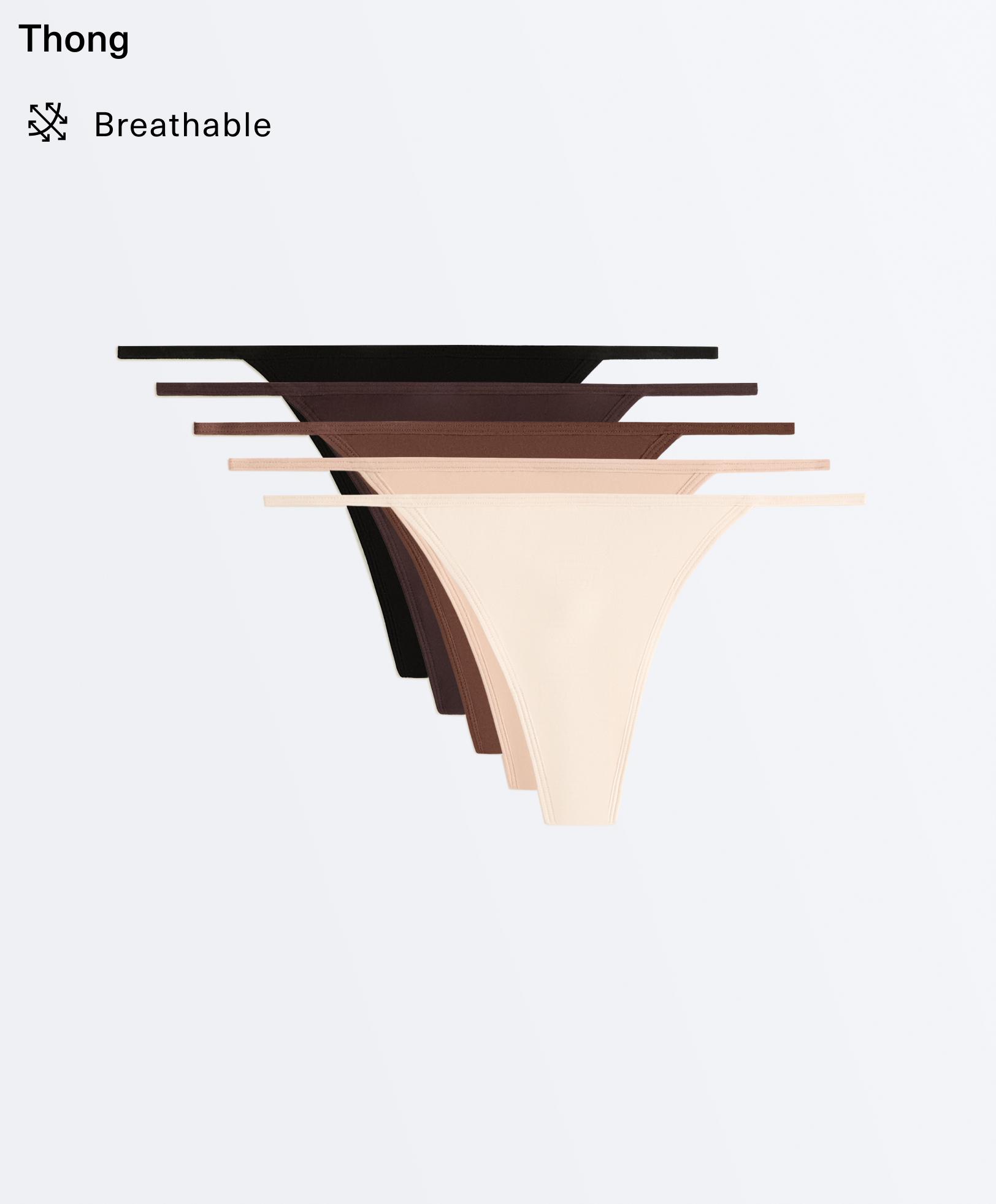 5 polyamide blend thongs — BEIGE