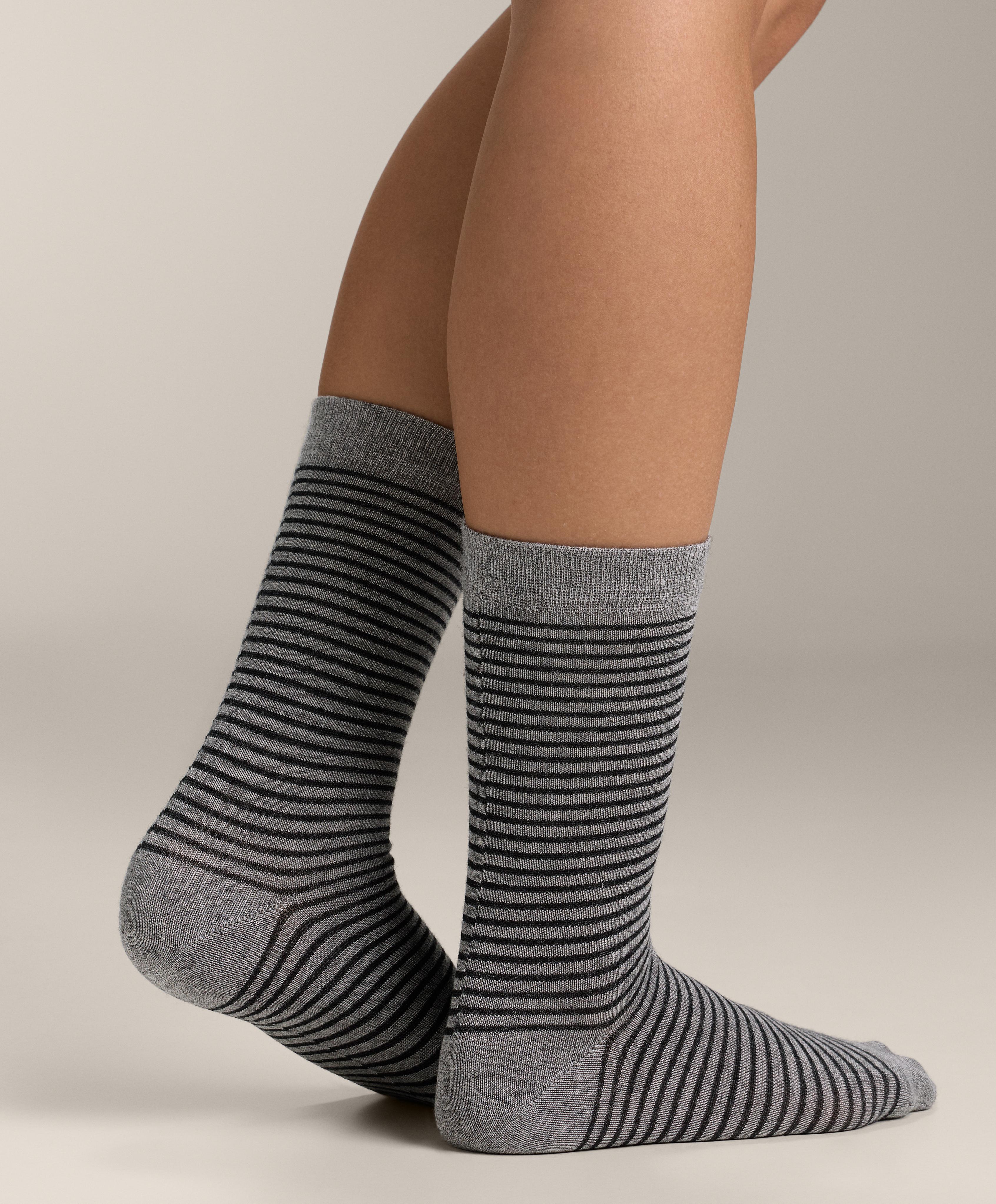 2 pairs of classic 55% modal 10% cashmere socks — MOTTLED GREY MELANGE