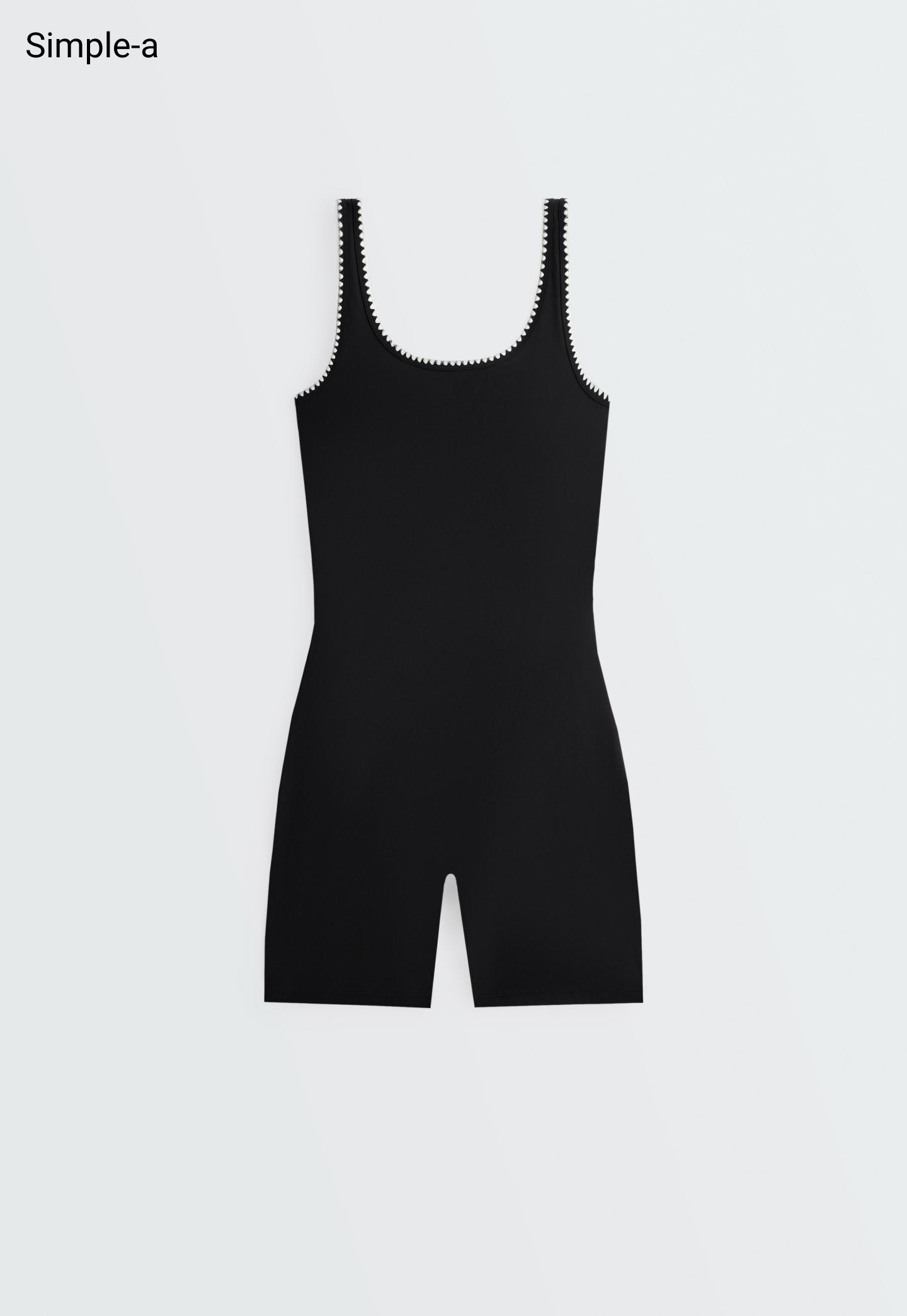 Open-back Comfortlux short jumpsuit — BLACK