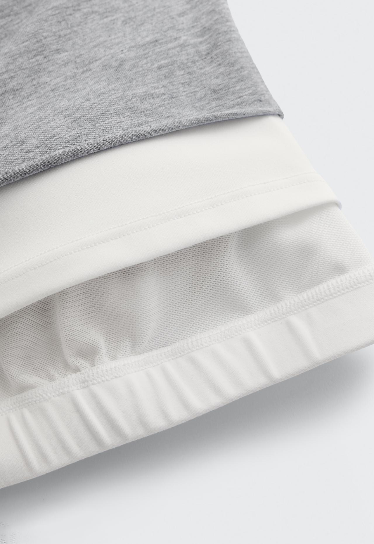 Marl halter overlay tank top — GREY MELANGE