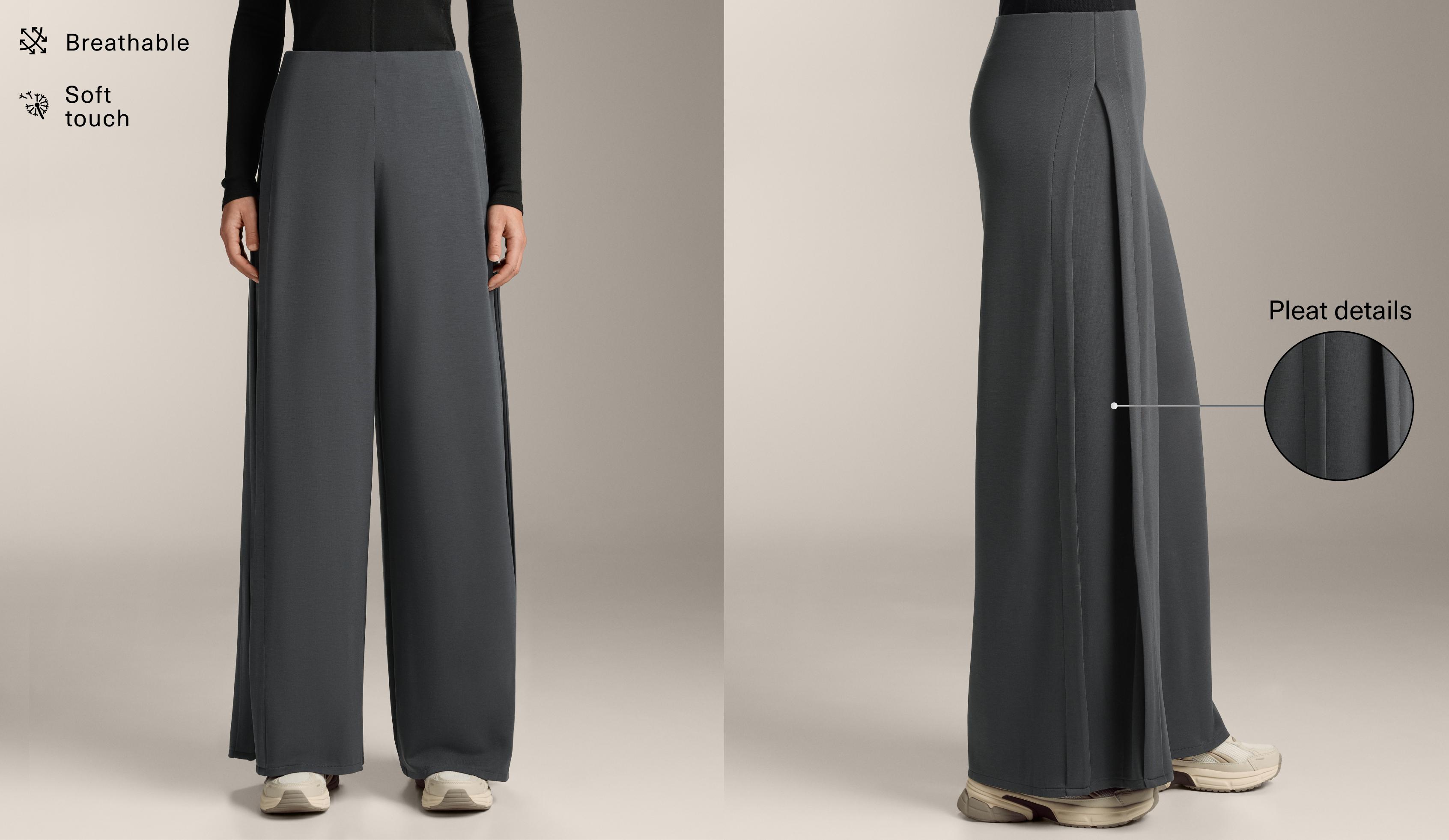 Weite Hose mit seitlicher Falte und weichem Modal Weite Hose mit seitlicher Falte und weichem Modal