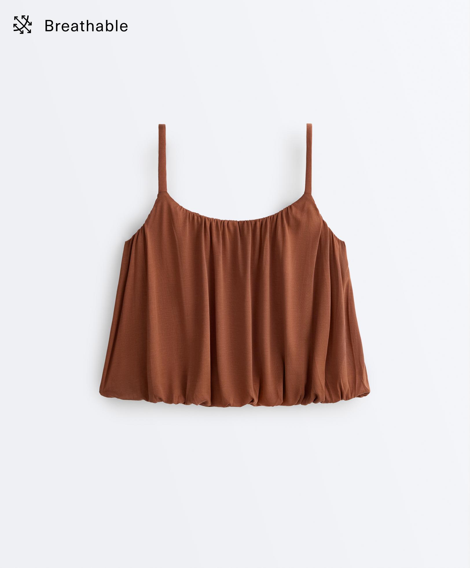 Modal blend strappy top — TERRACOTTA