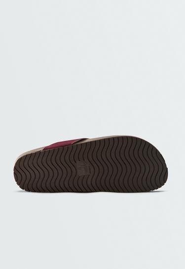 Leather sandals — BURGUNDY 4