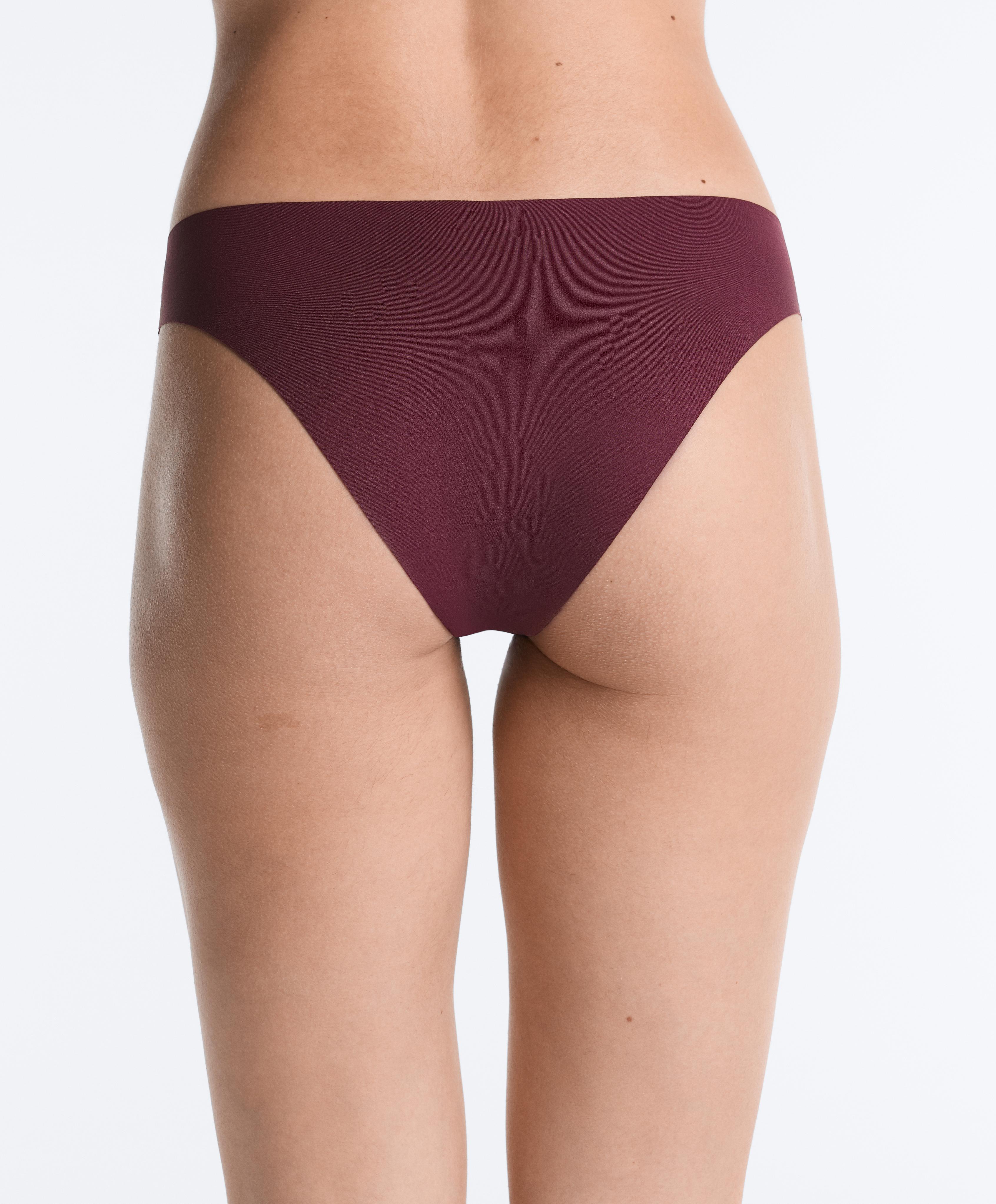 5 invisible laser-cut polyamide blend V-cut bikini briefs — WASHED ROSE