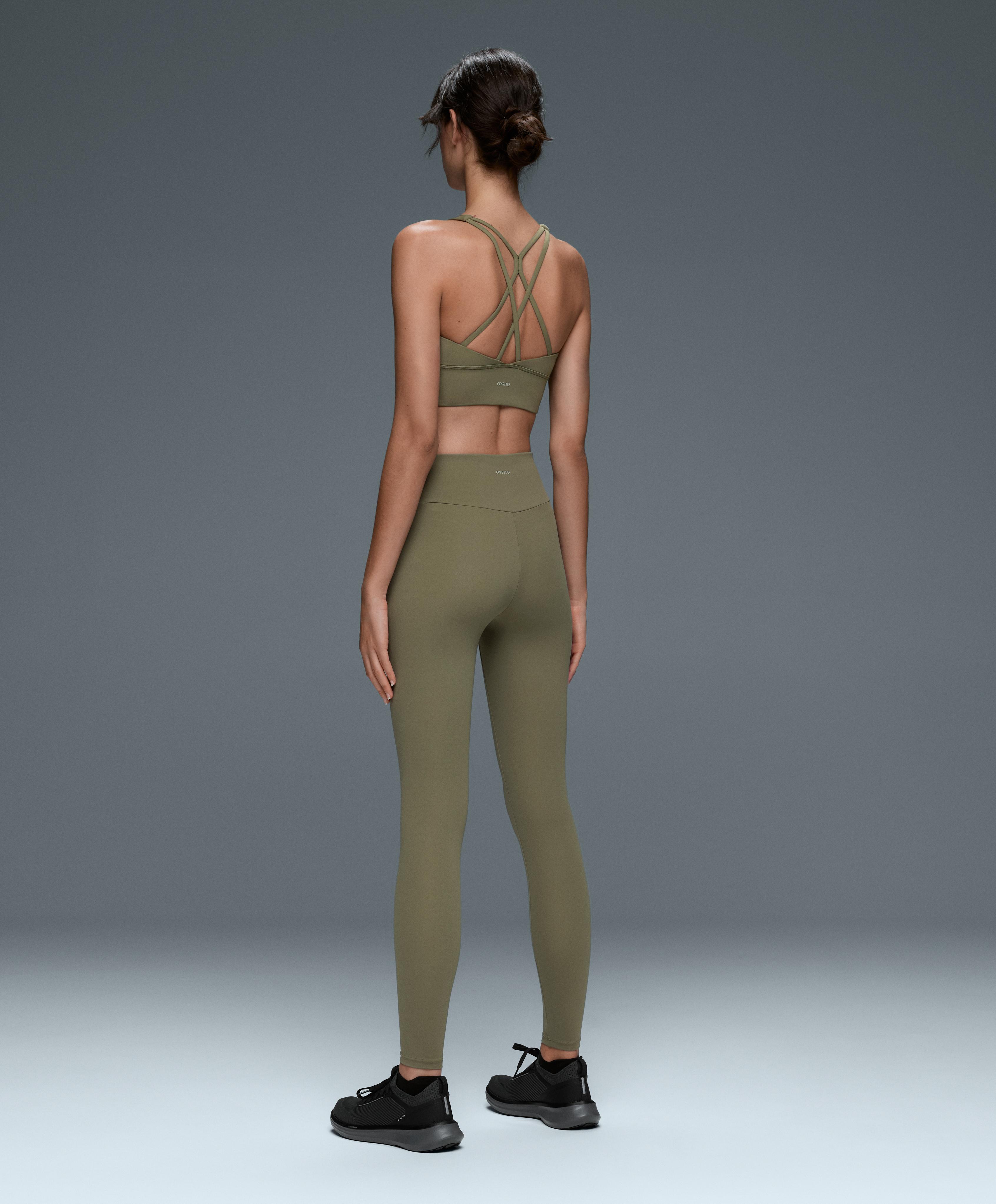 Comfortlux high-waisted ankle-length leggings — DARK KHAKI