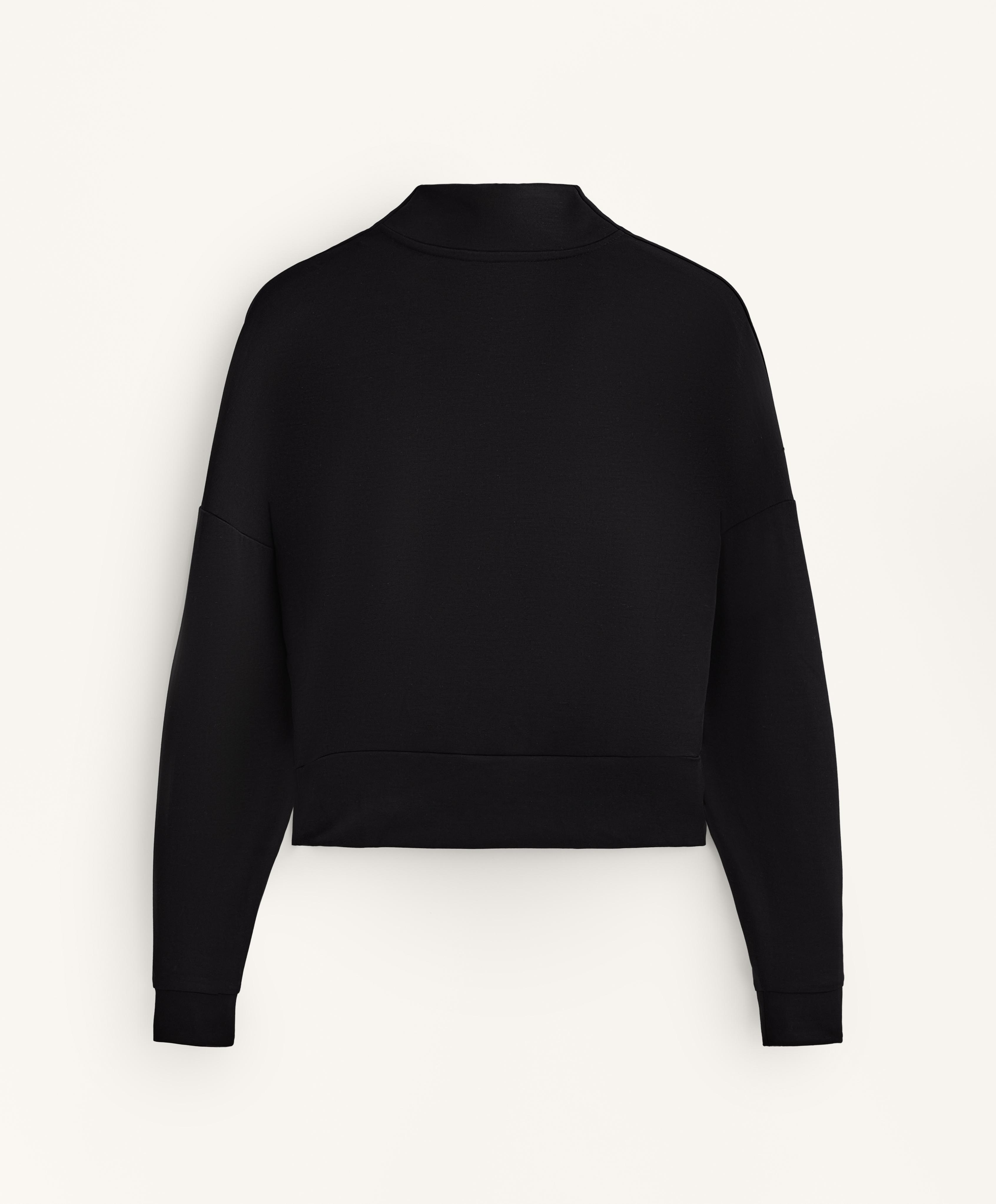 Soft-touch modal draped high-neck sweatshirt