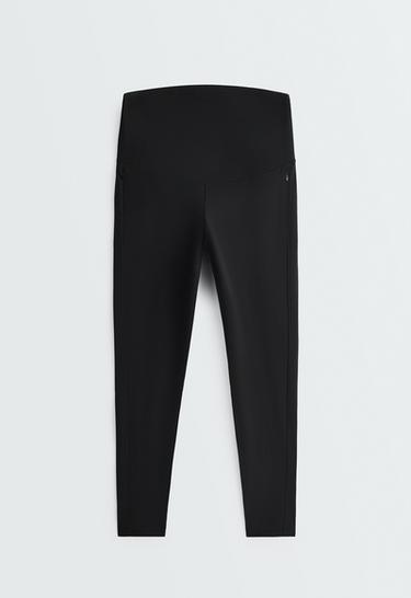 65cm Warm maternity leggings with zips — BLACK 6