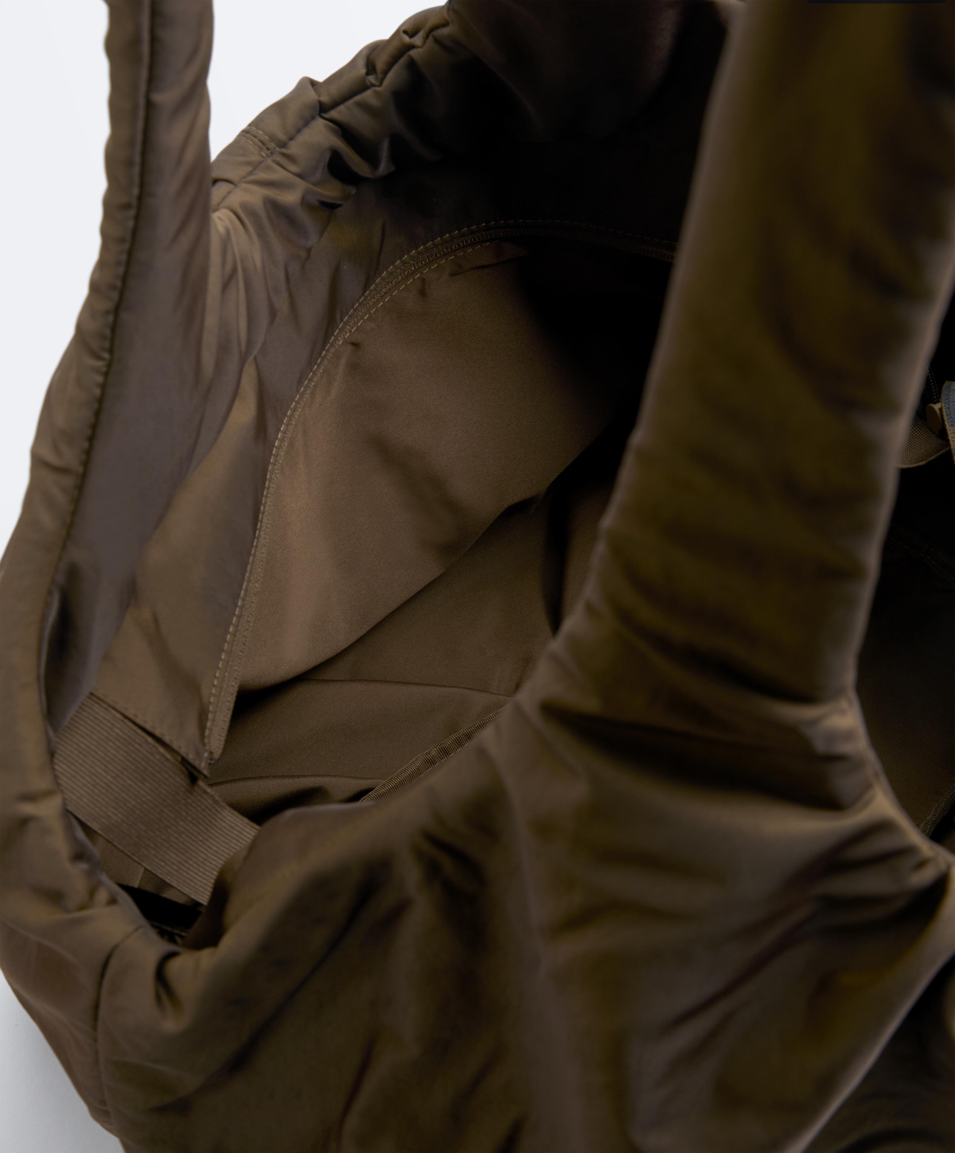 Gathered shopper bag — BROWN