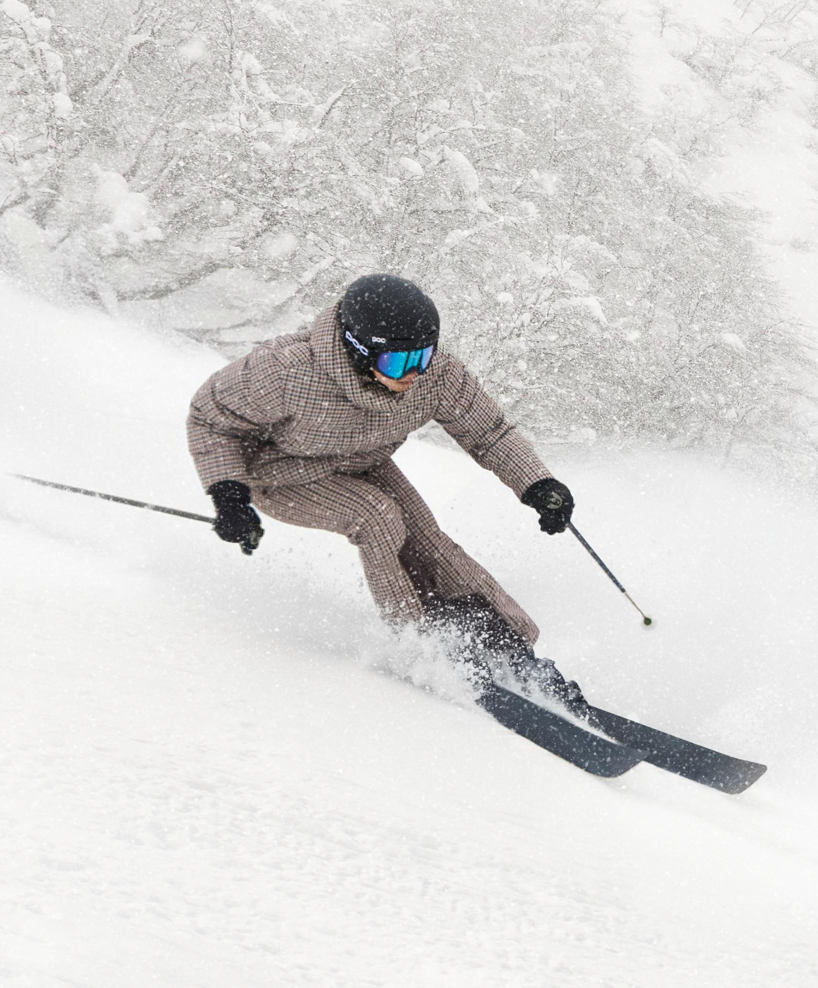 Printed padded jacket 80% down and 20% feather MINARDI PIUME SKI 10k — PALE MINK