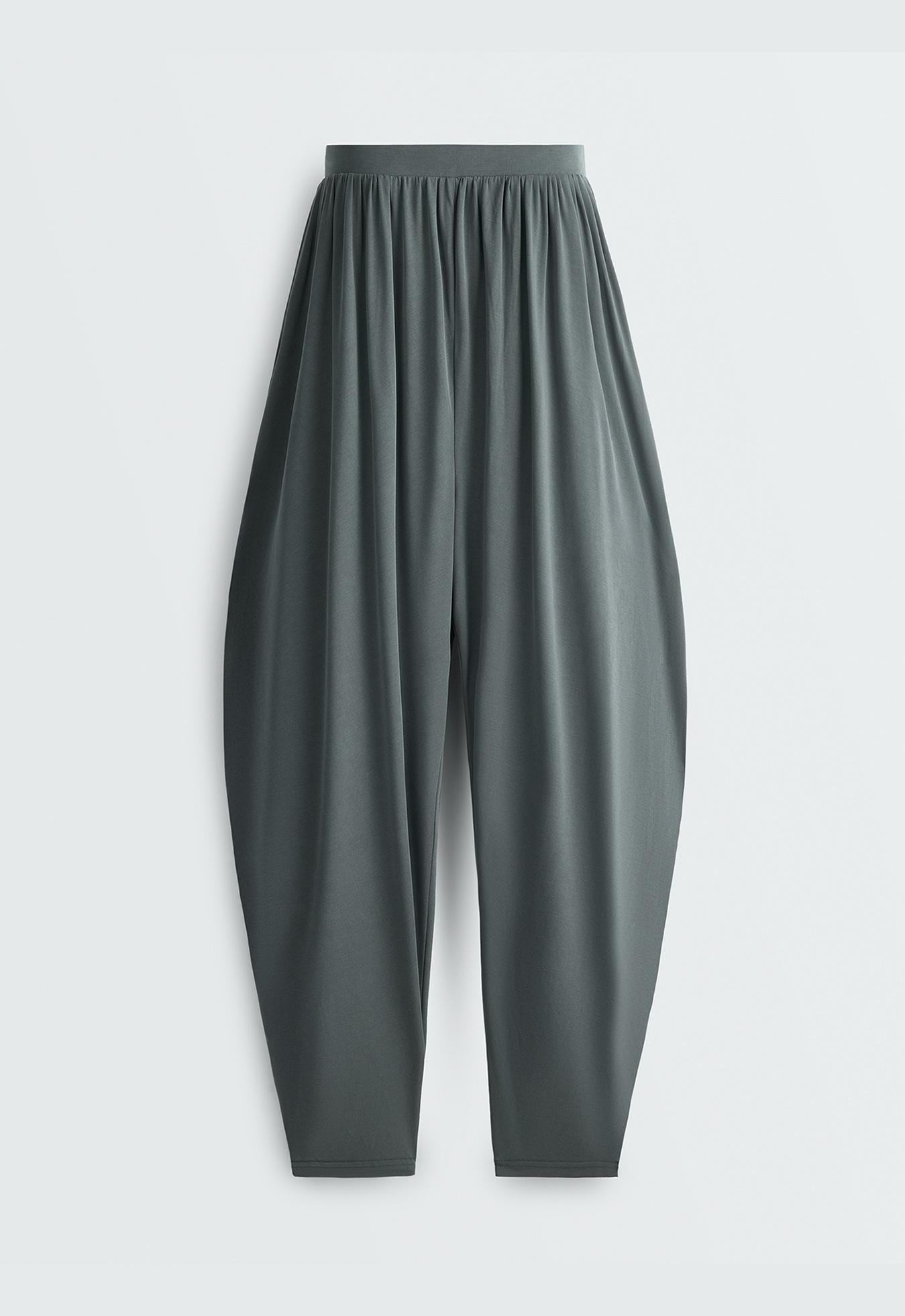 Modal blend bloomer trousers — STEEL GREY