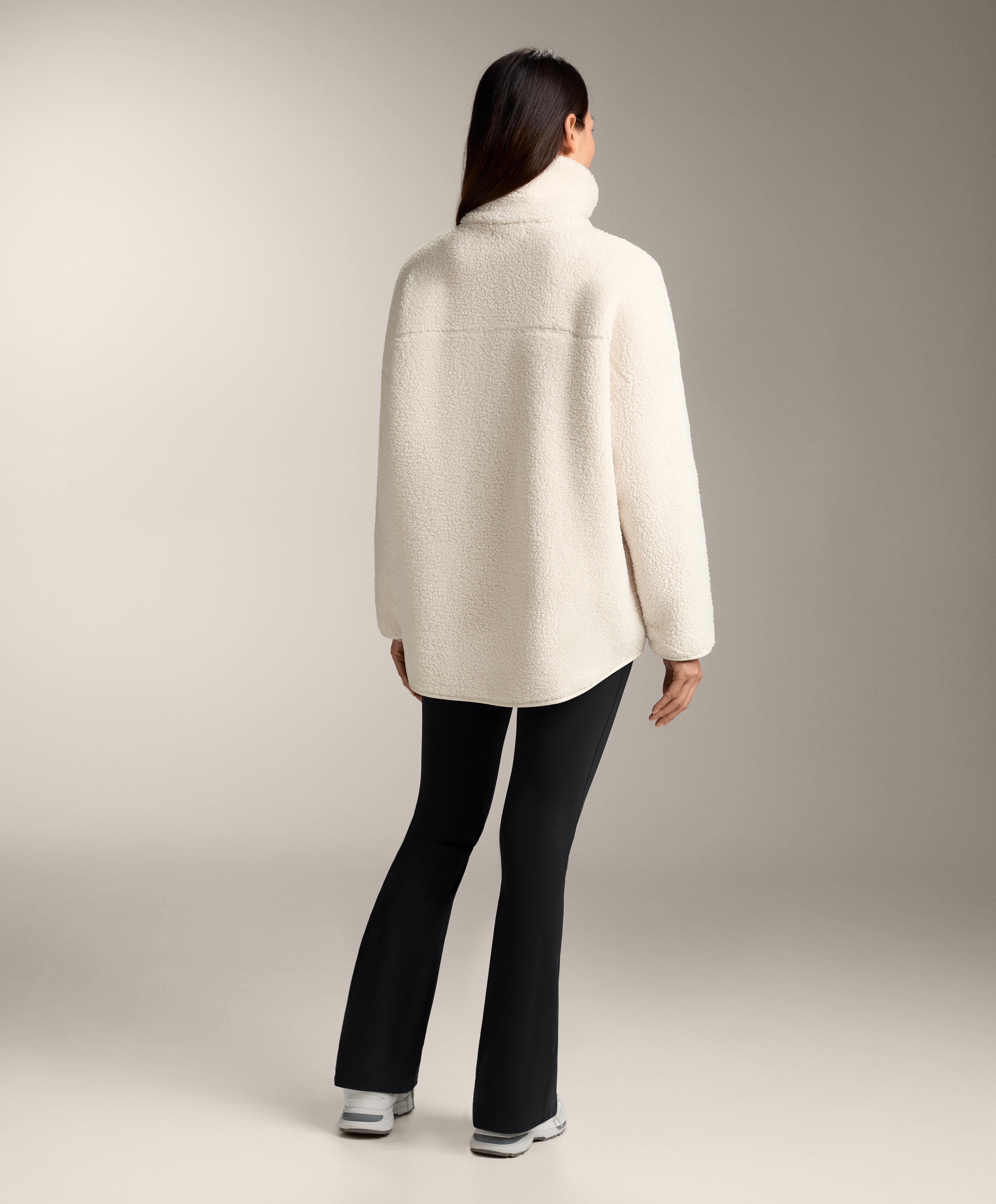 Oversize faux-shearling jacket — ECRU