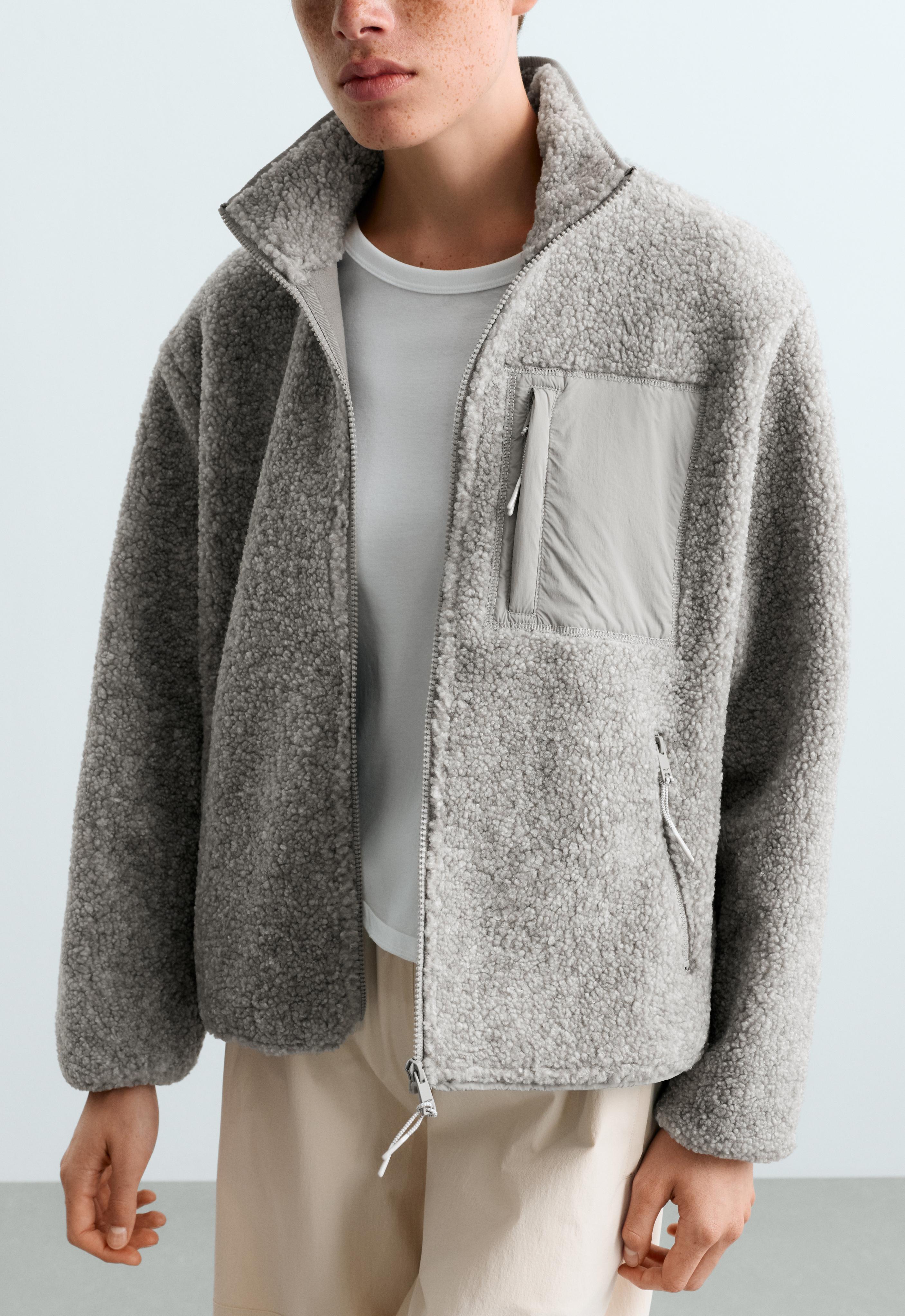 Faux-shearling jacket — MID-GREY MELANGE