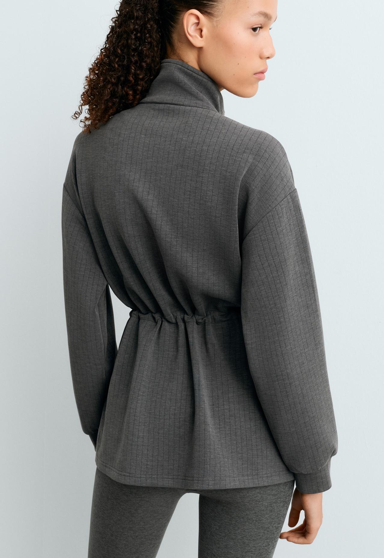 Long jacket with modal pinstripe print — ASPHALT GREY