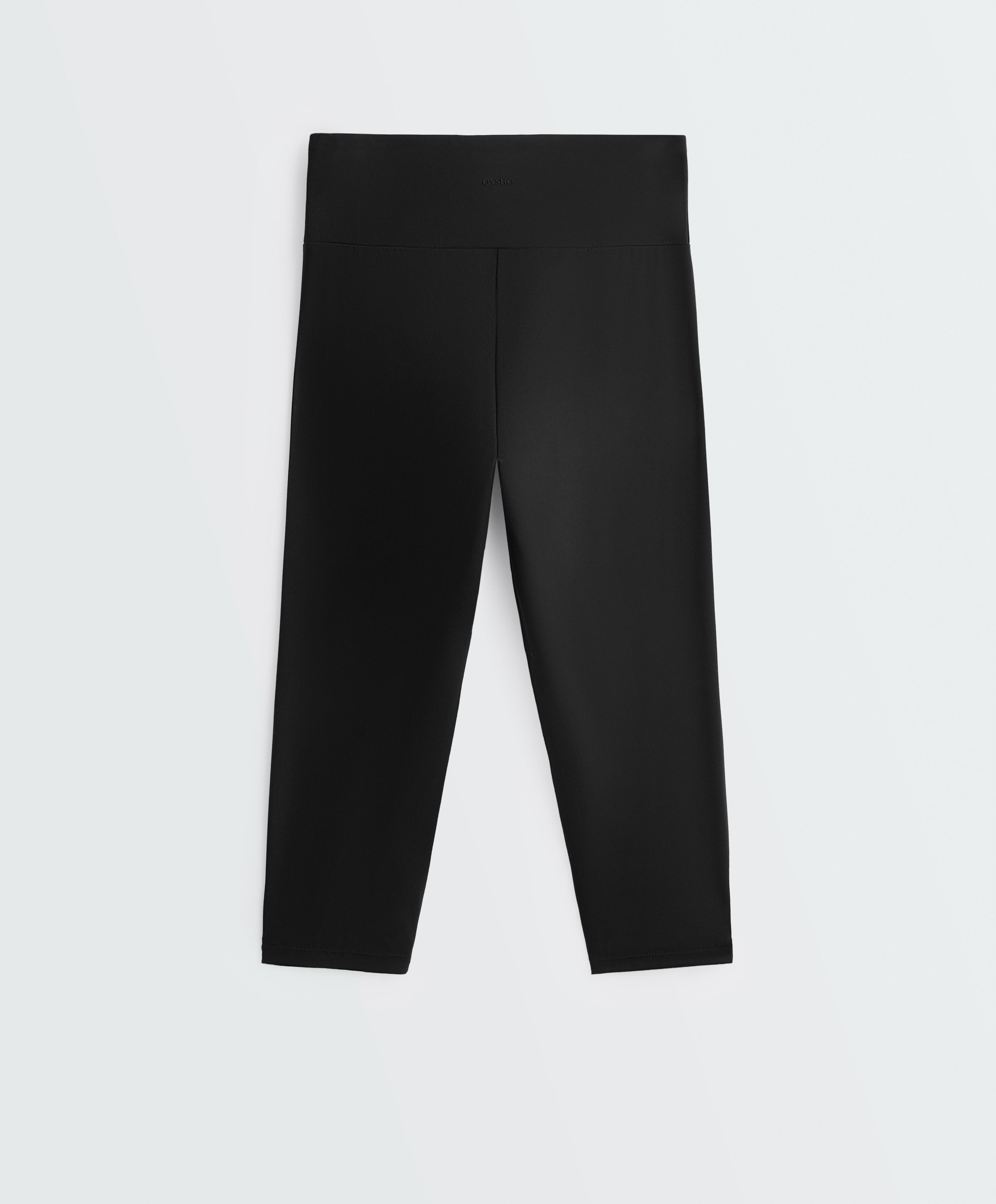 Comfortlux high-rise 40cm knee-length leggings — BLACK