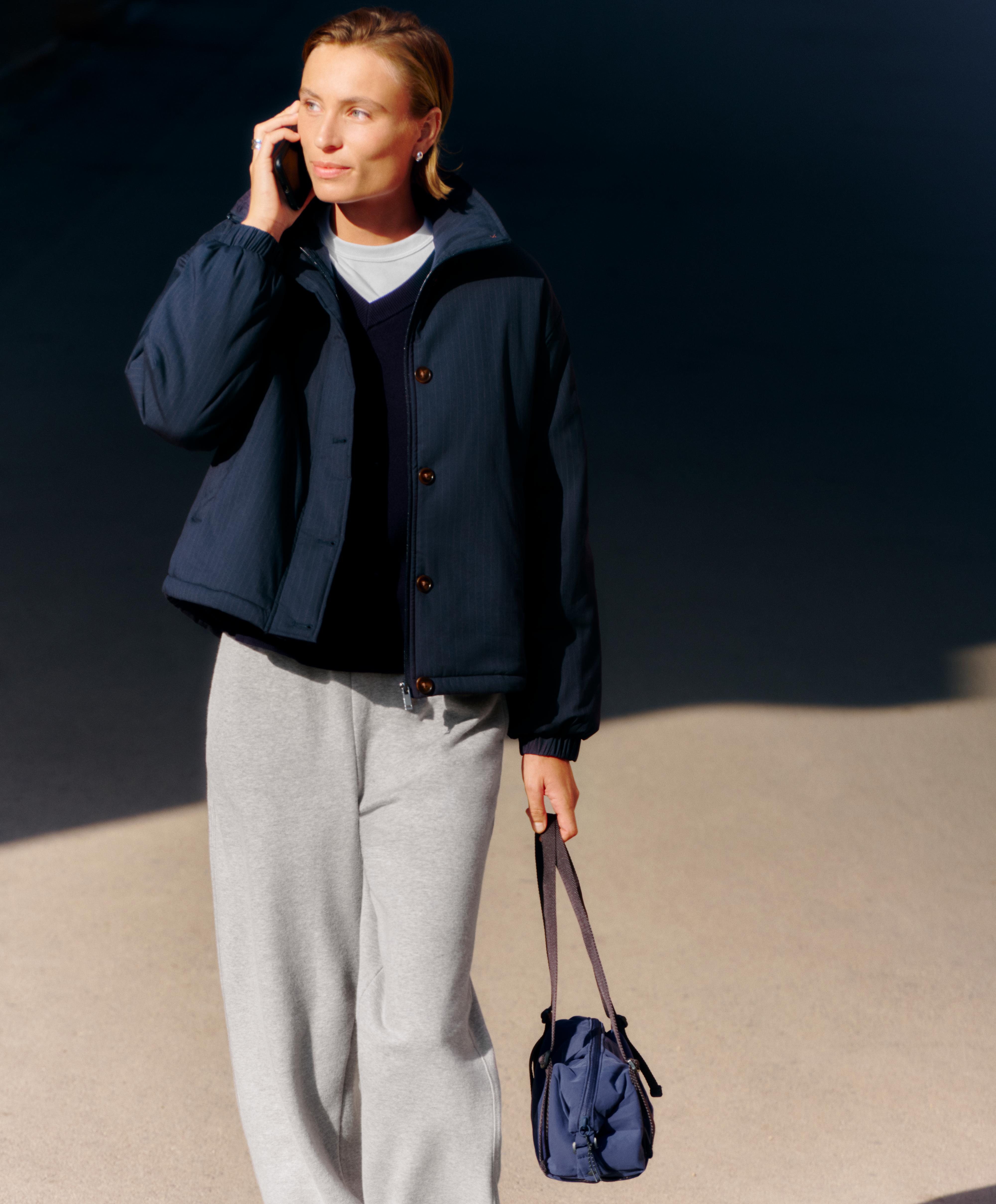 FELLEX® AEROGEL A-line canvas padded jacket — MAUVE-BLUE