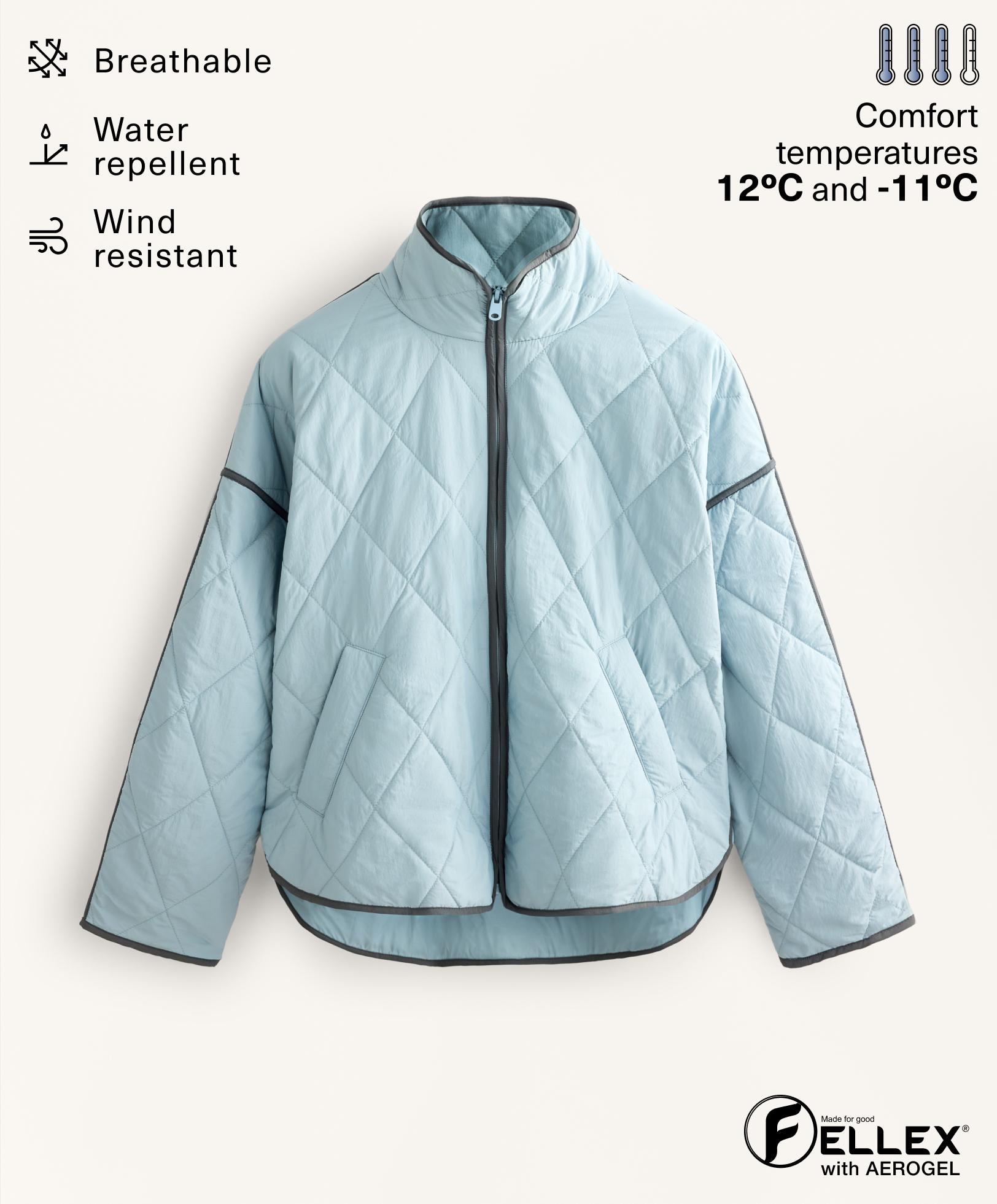 Water-repellent FELLEX® AEROGEL padded jacket — DUSTY-BLUE