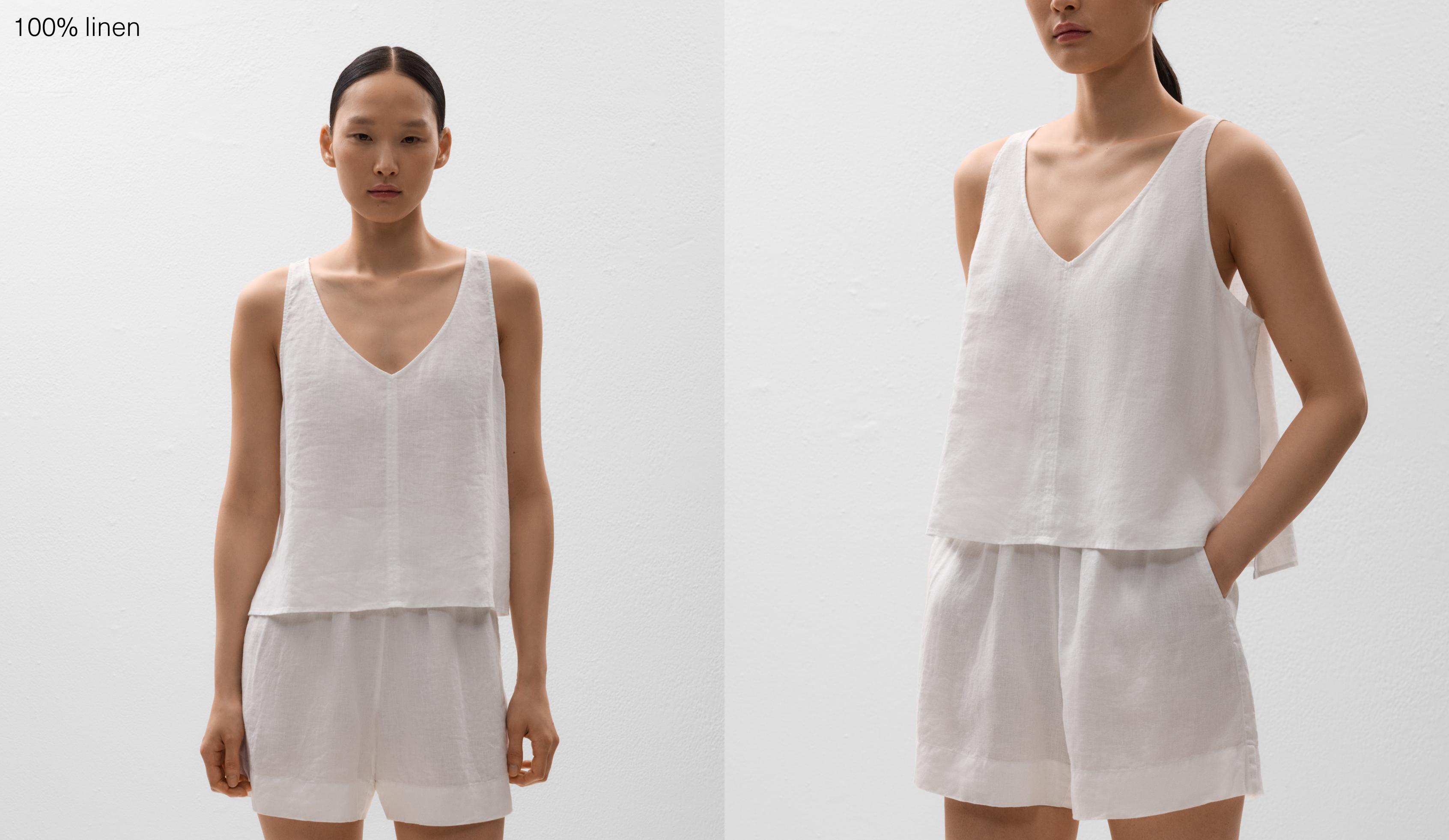 V-neck 100% linen top V-neck 100% linen top