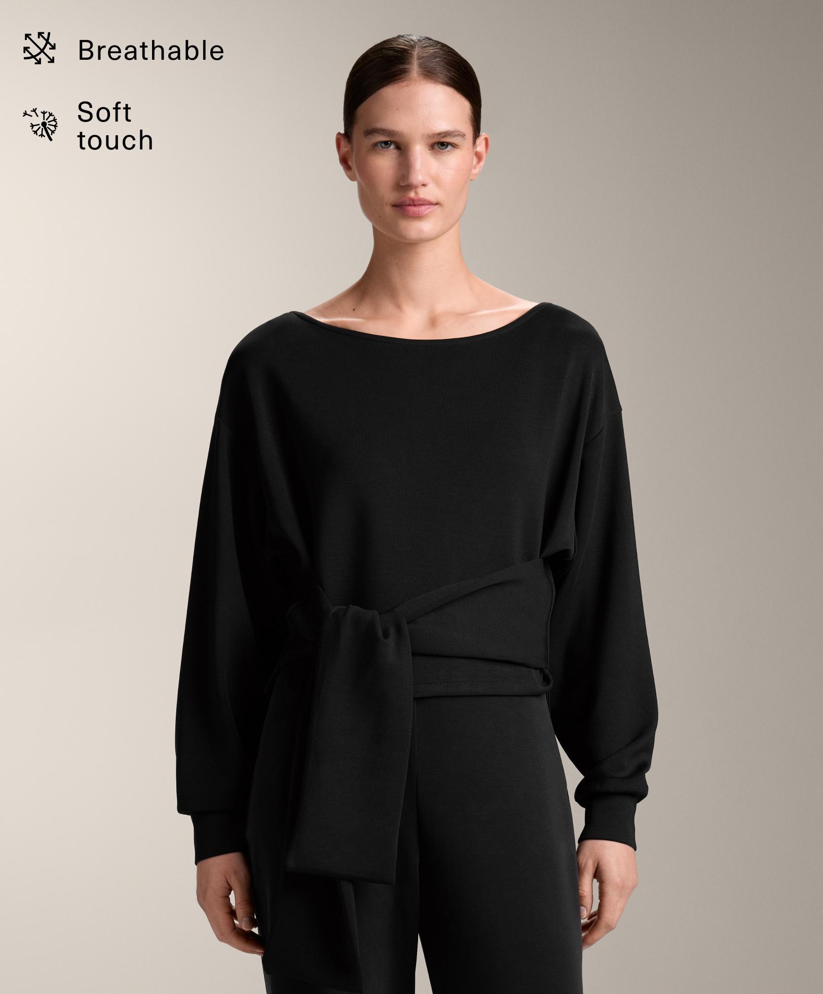 Yumuşak modal düğümlü sweatshirt