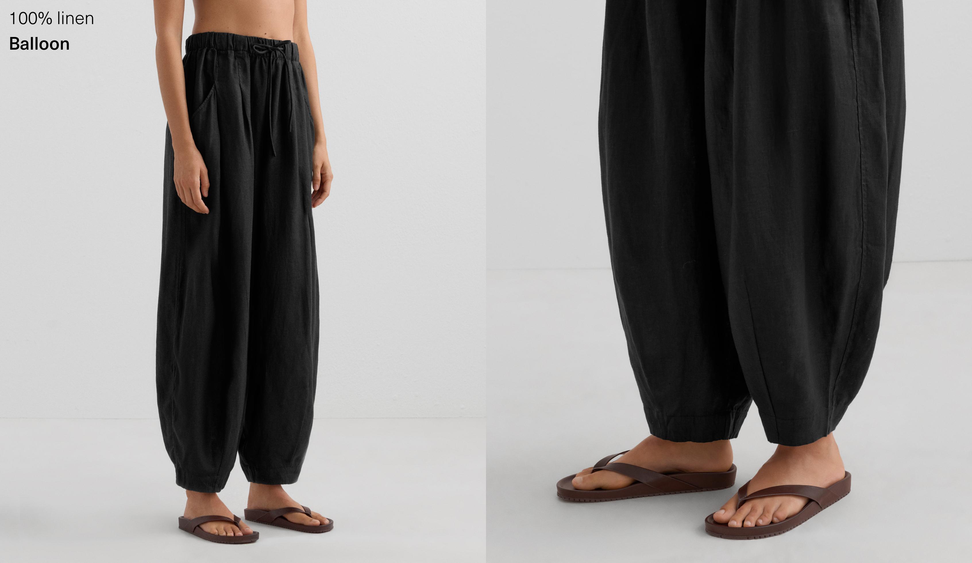 100% linen balloon trousers