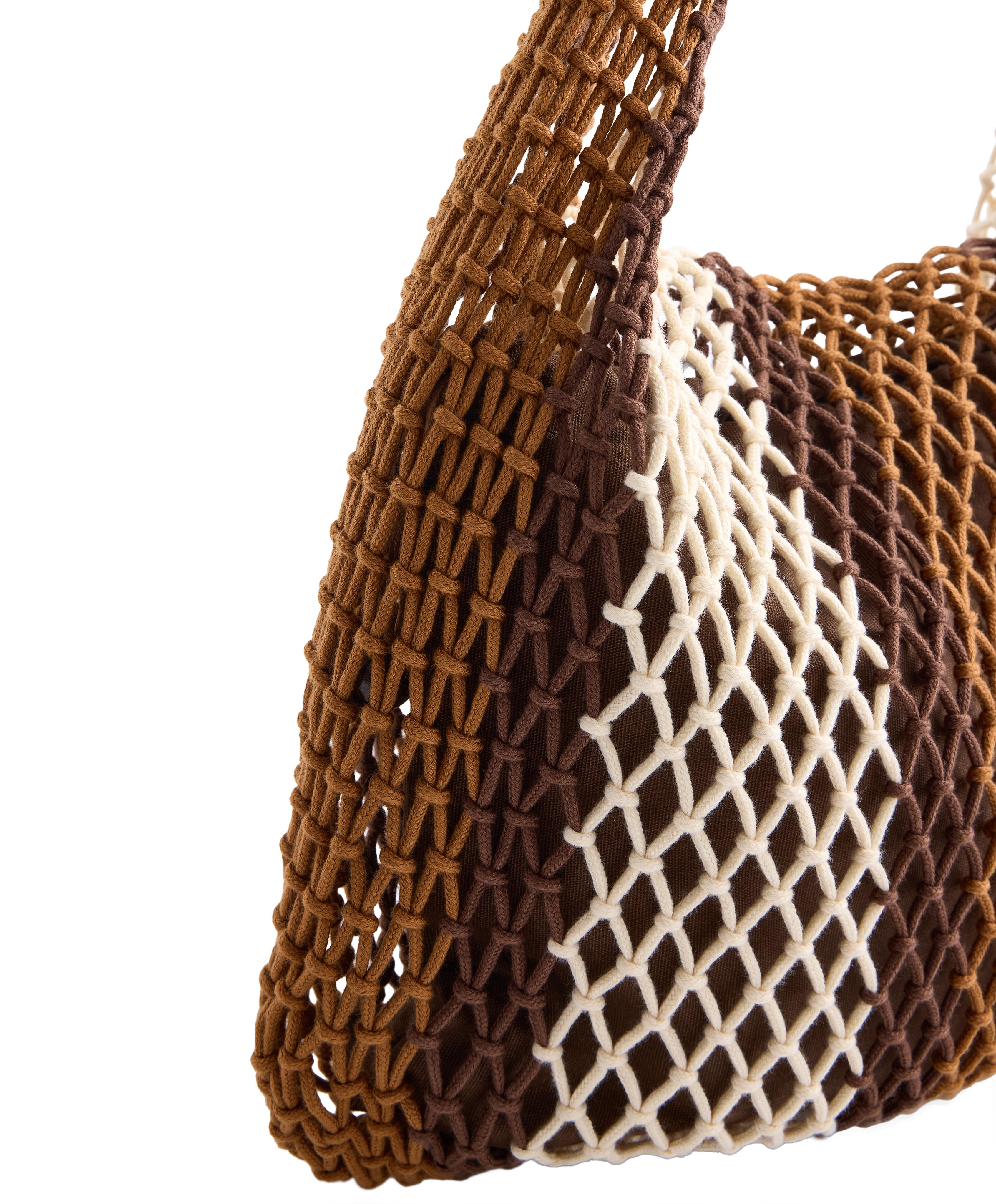 Striped mesh bag — TOFFEE