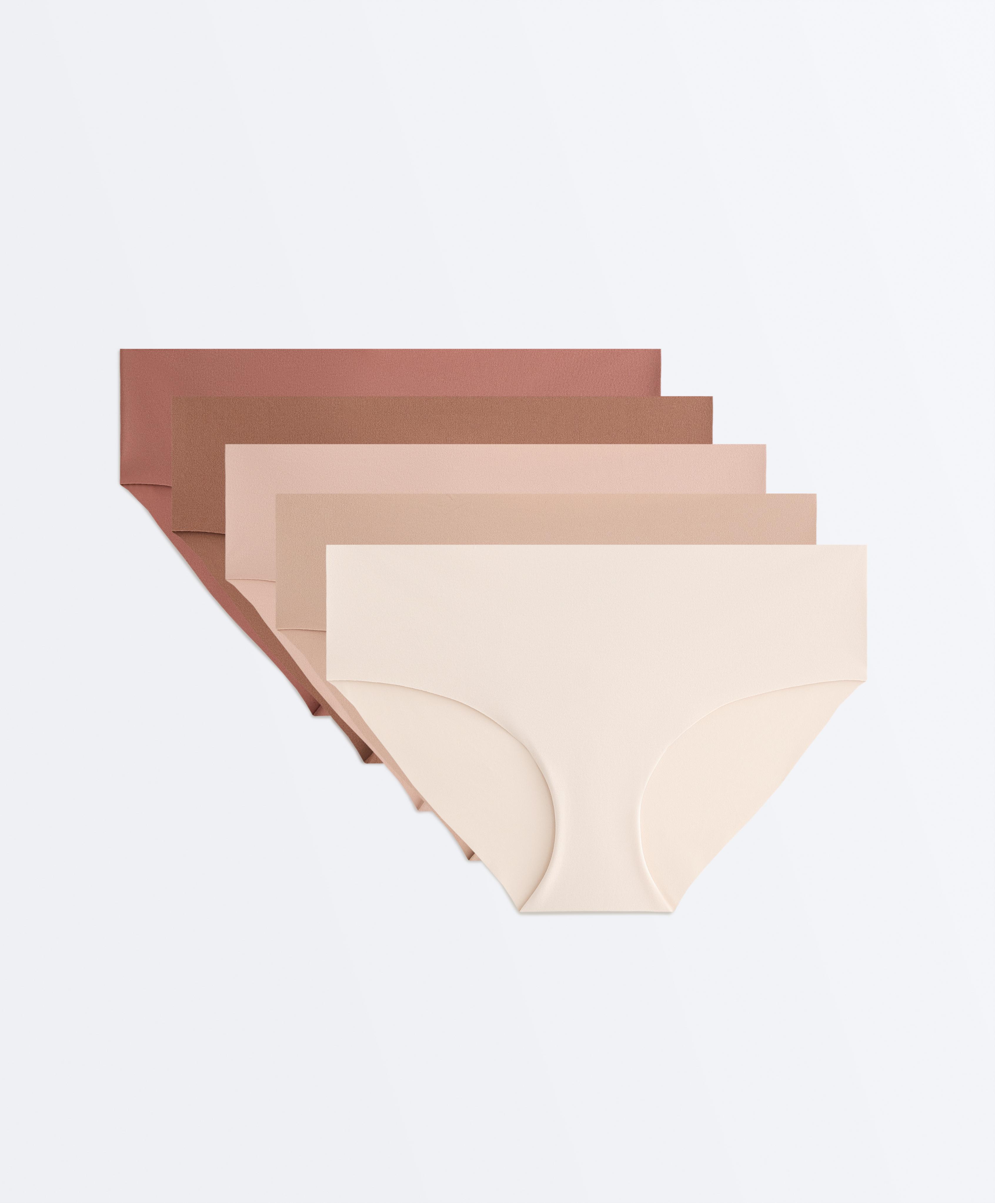5 PANTONE™ invisible polyamide blend hipster briefs