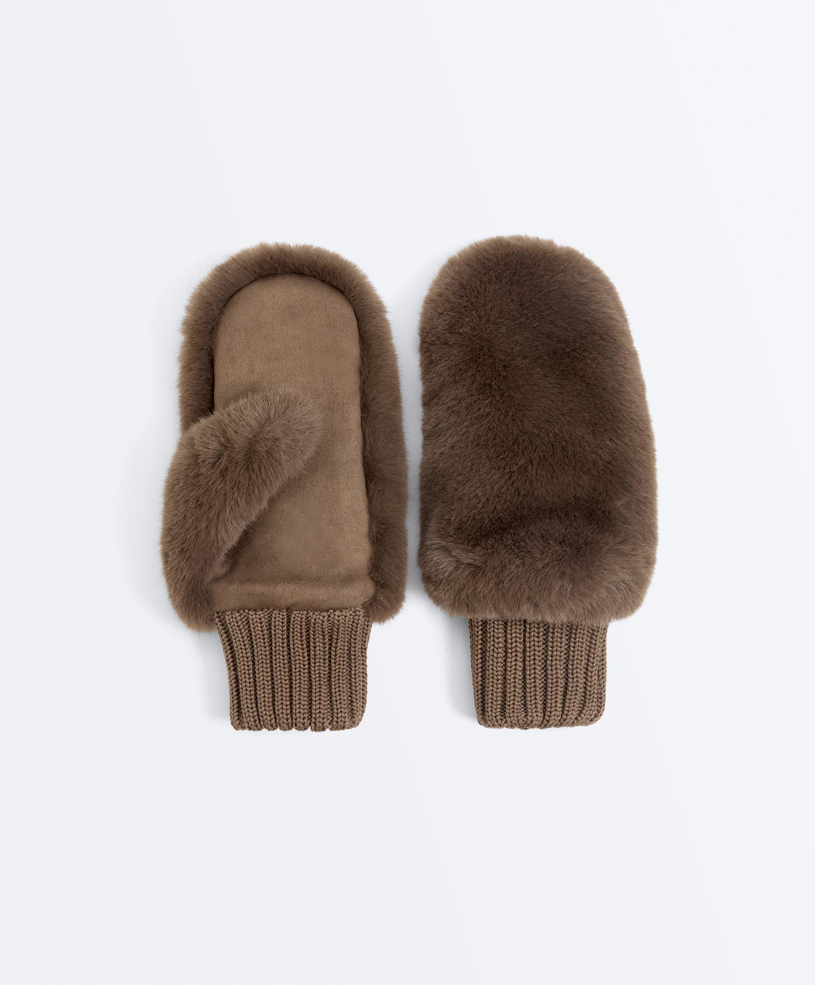 Muffole in pelliccia sintetica con polsino elastico