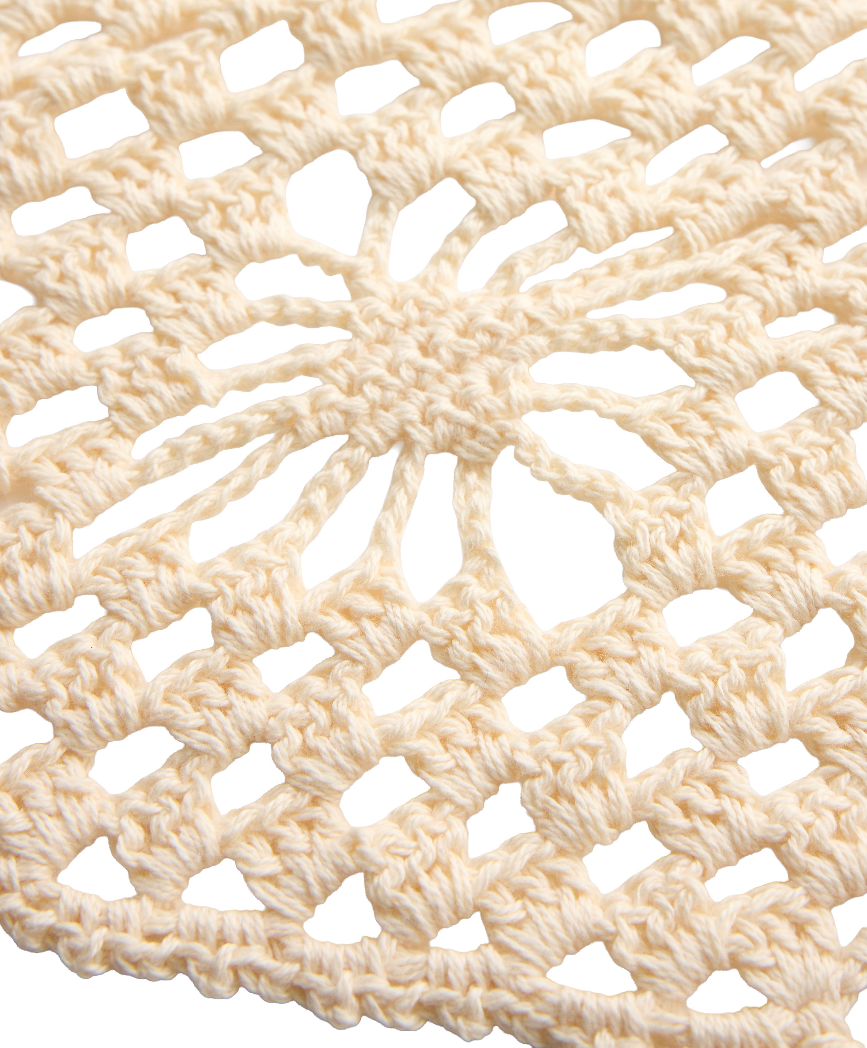 100% cotton triangle crochet headband — ECRU
