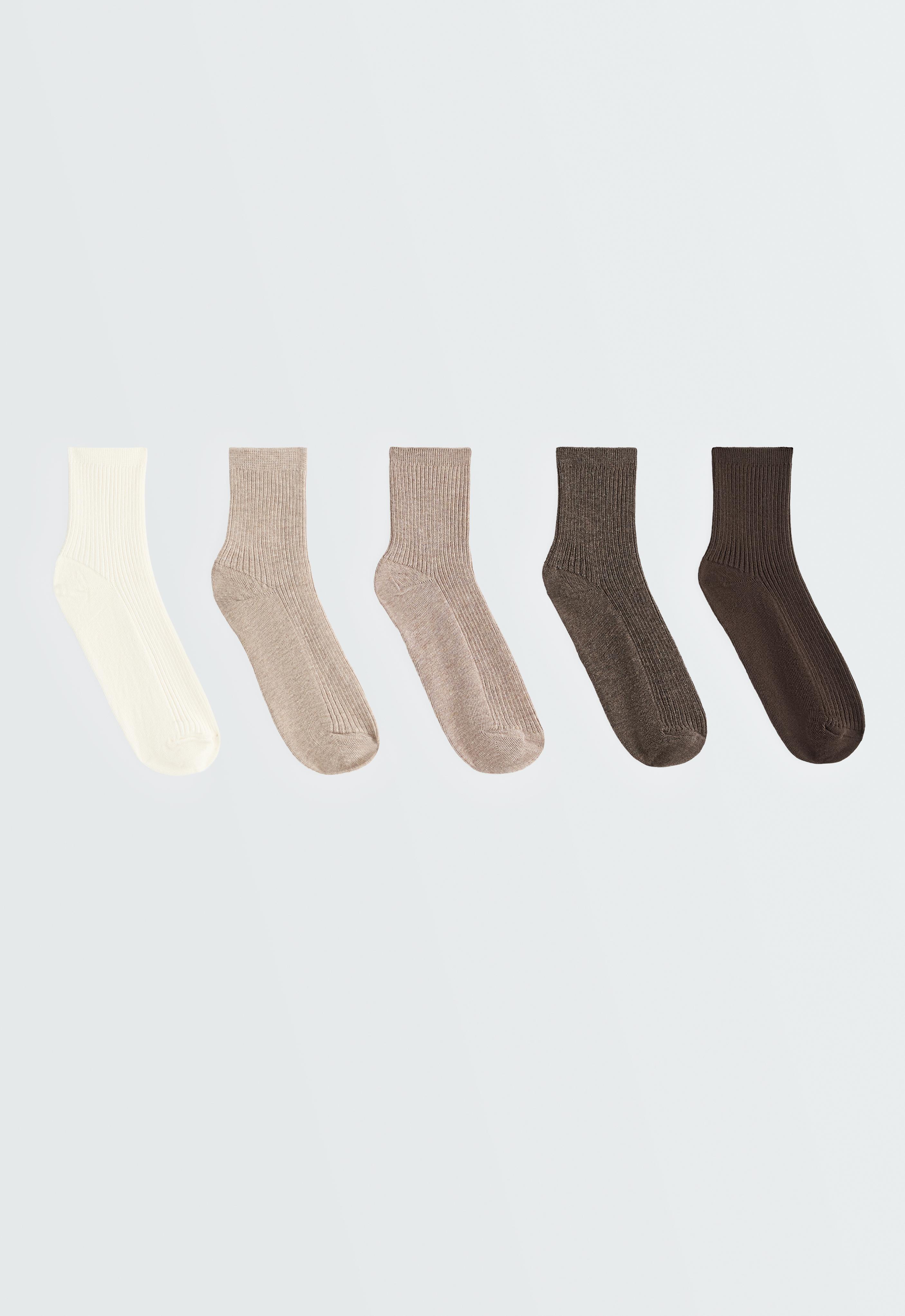 5 pairs of cotton blend quarter socks