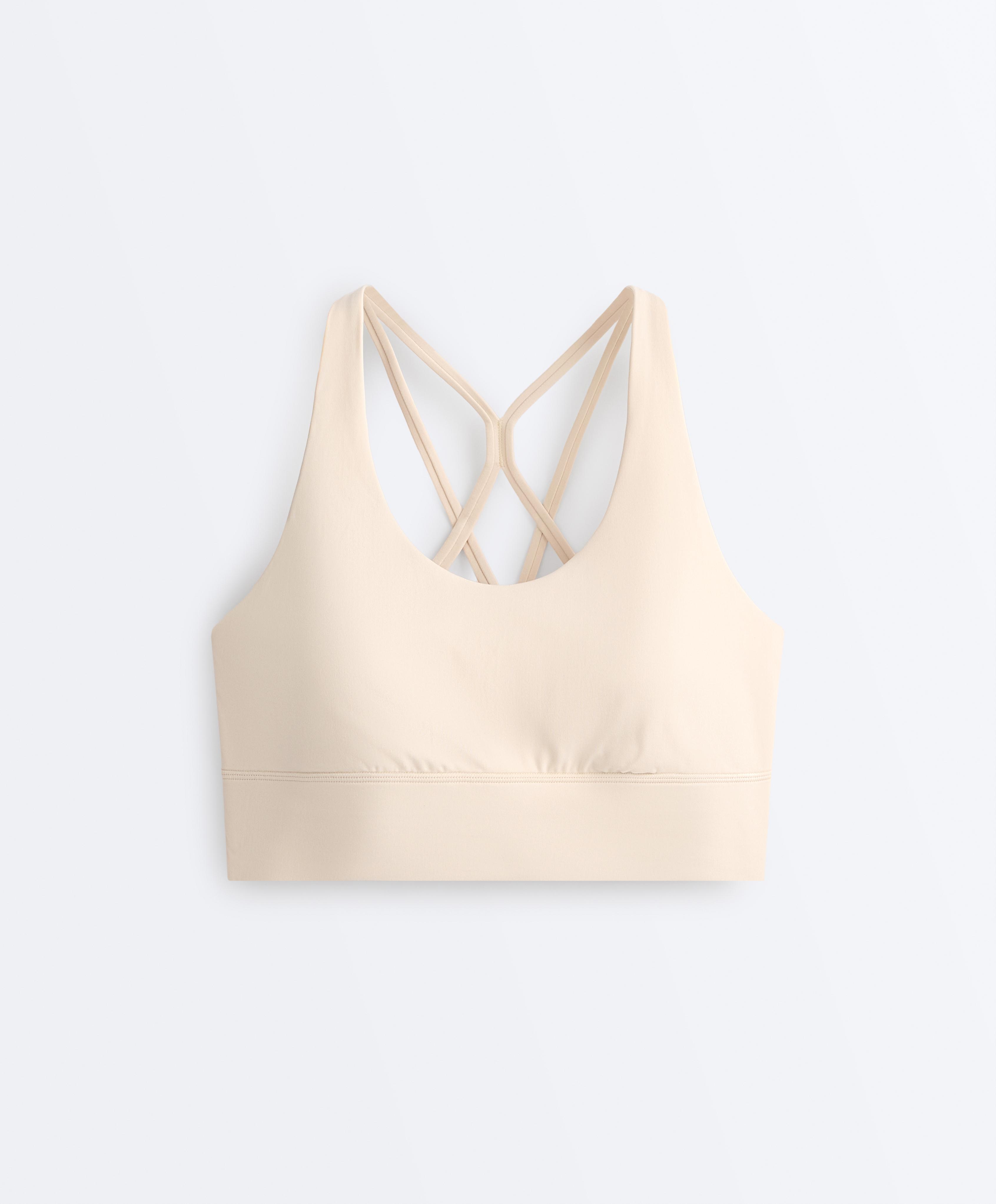 Medium-support Comfortlux sports bra with cups — SAND