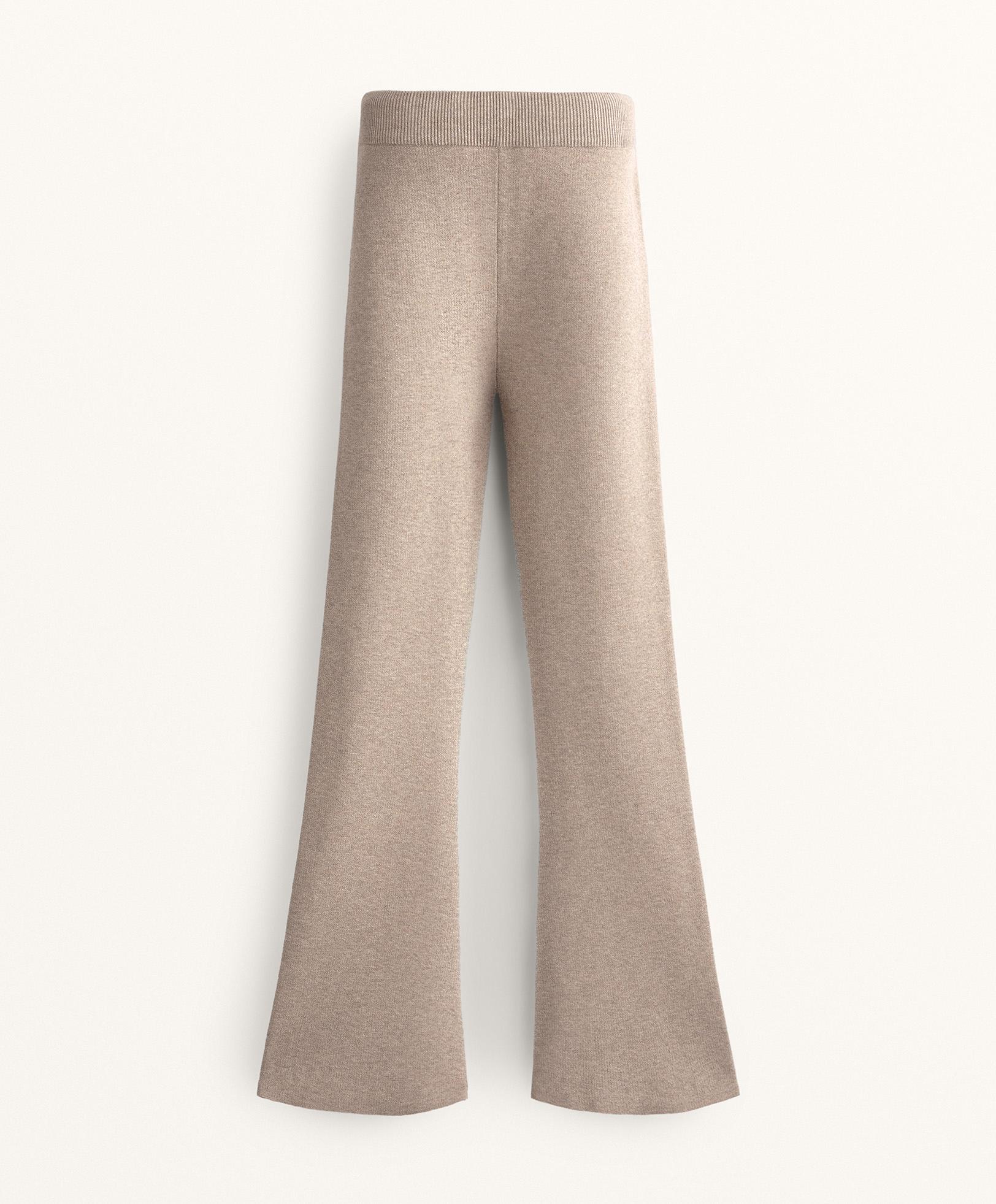 Flare knit trousers — SOFT MINK